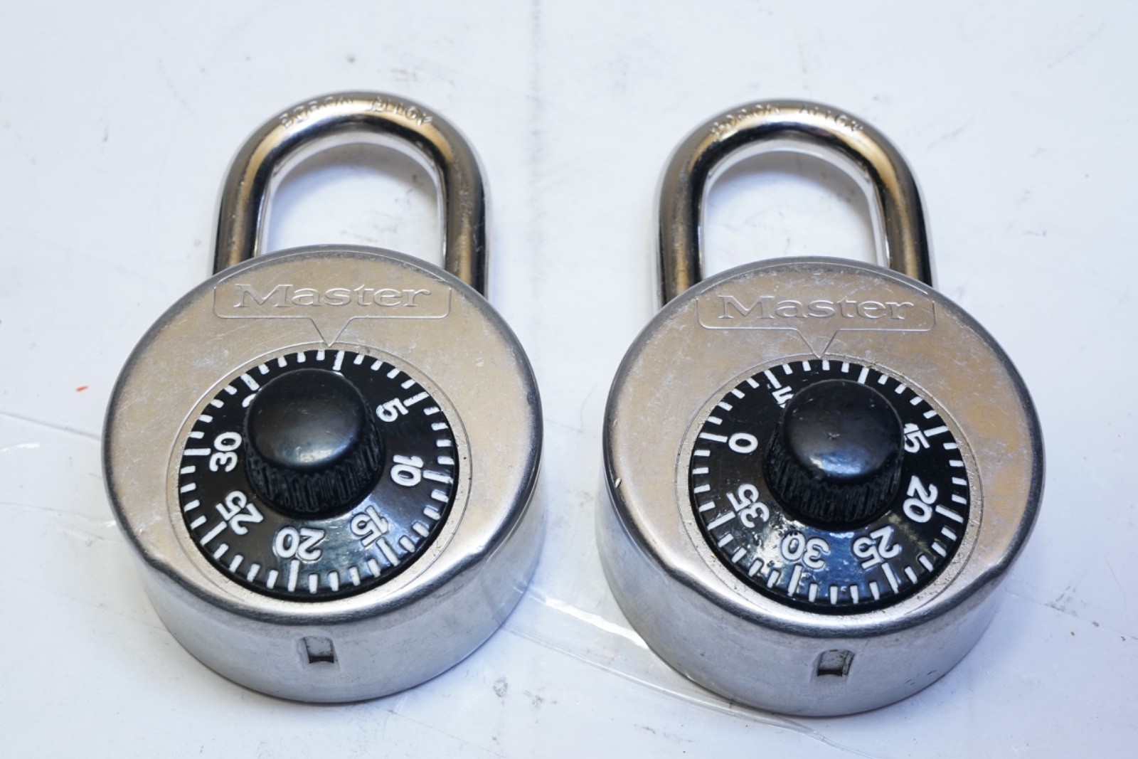 READ! Lot of 2 Master Lock Combination Padlock V61 3624 Boron, Stainless Steel