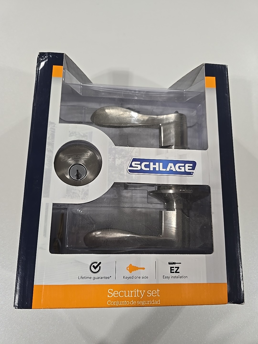 Schlage Accent Lever Keyed Entry Door Lock Deadbolt Combo Pack  New