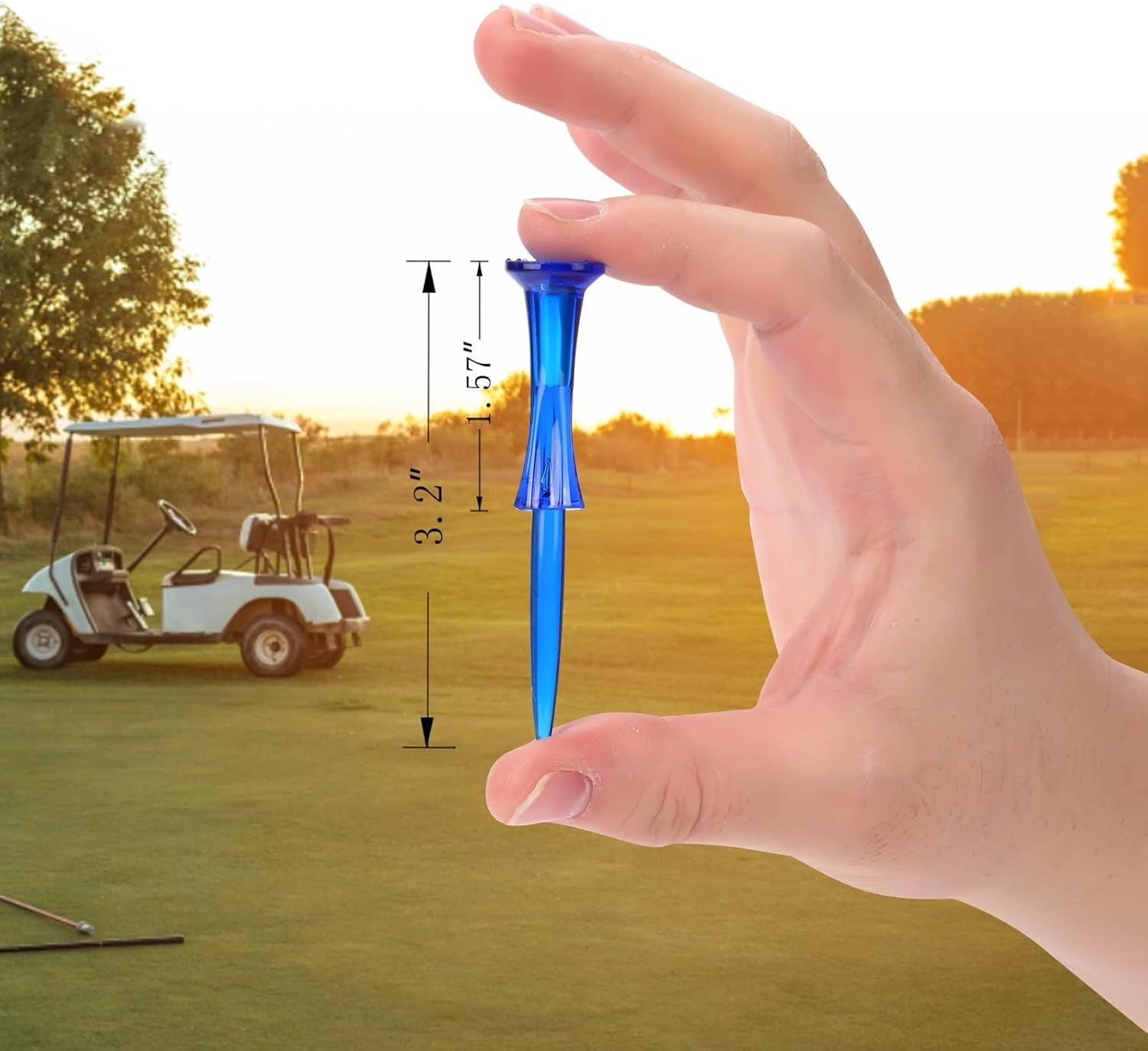 Golf Tees 3-1/4’’ 50 Count Plastic Golf Tees Reduced Friction & Side Spin Profes