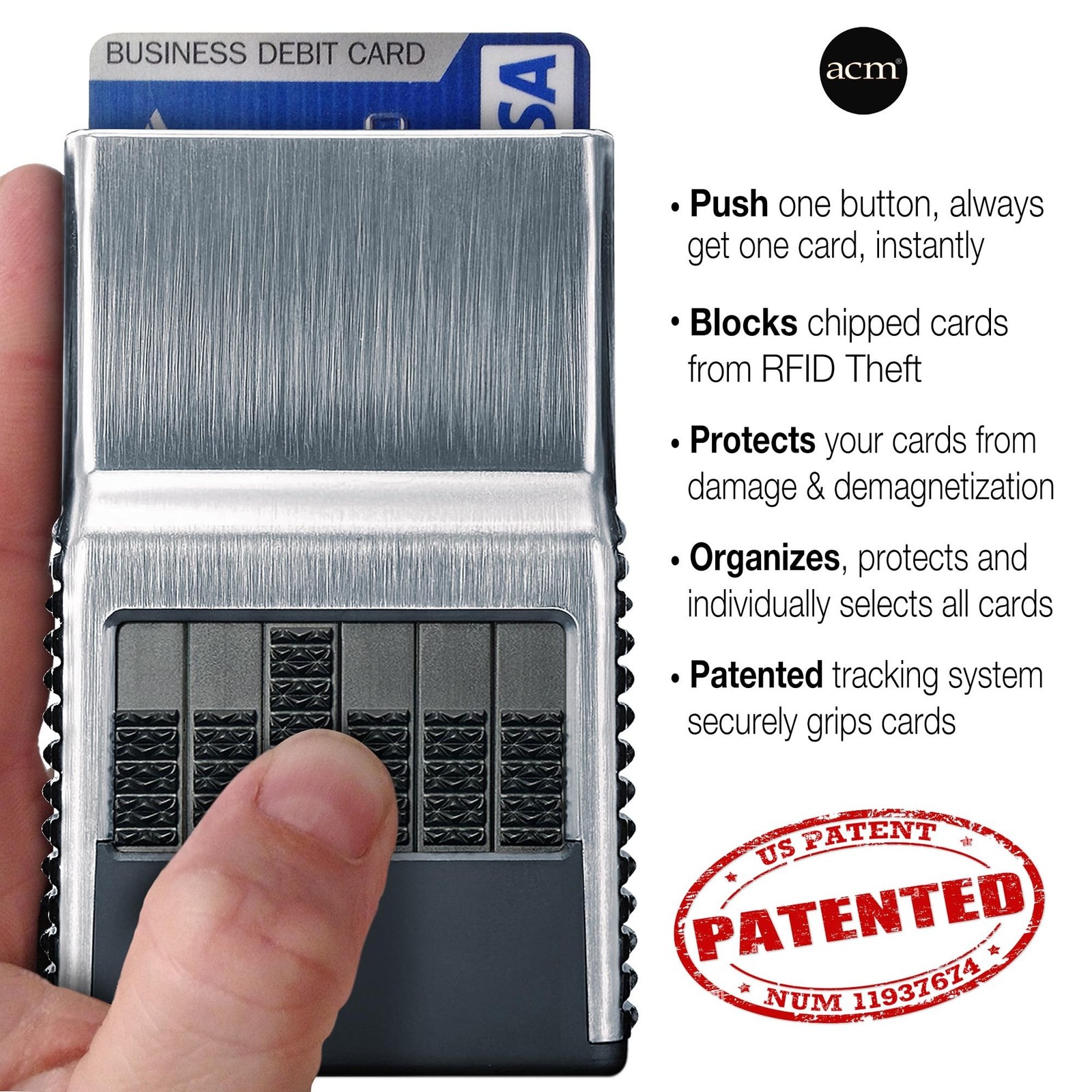 ACM 2.0 Featherweight Wallet - Exact Card Select and Storage - RFID Blocking ...