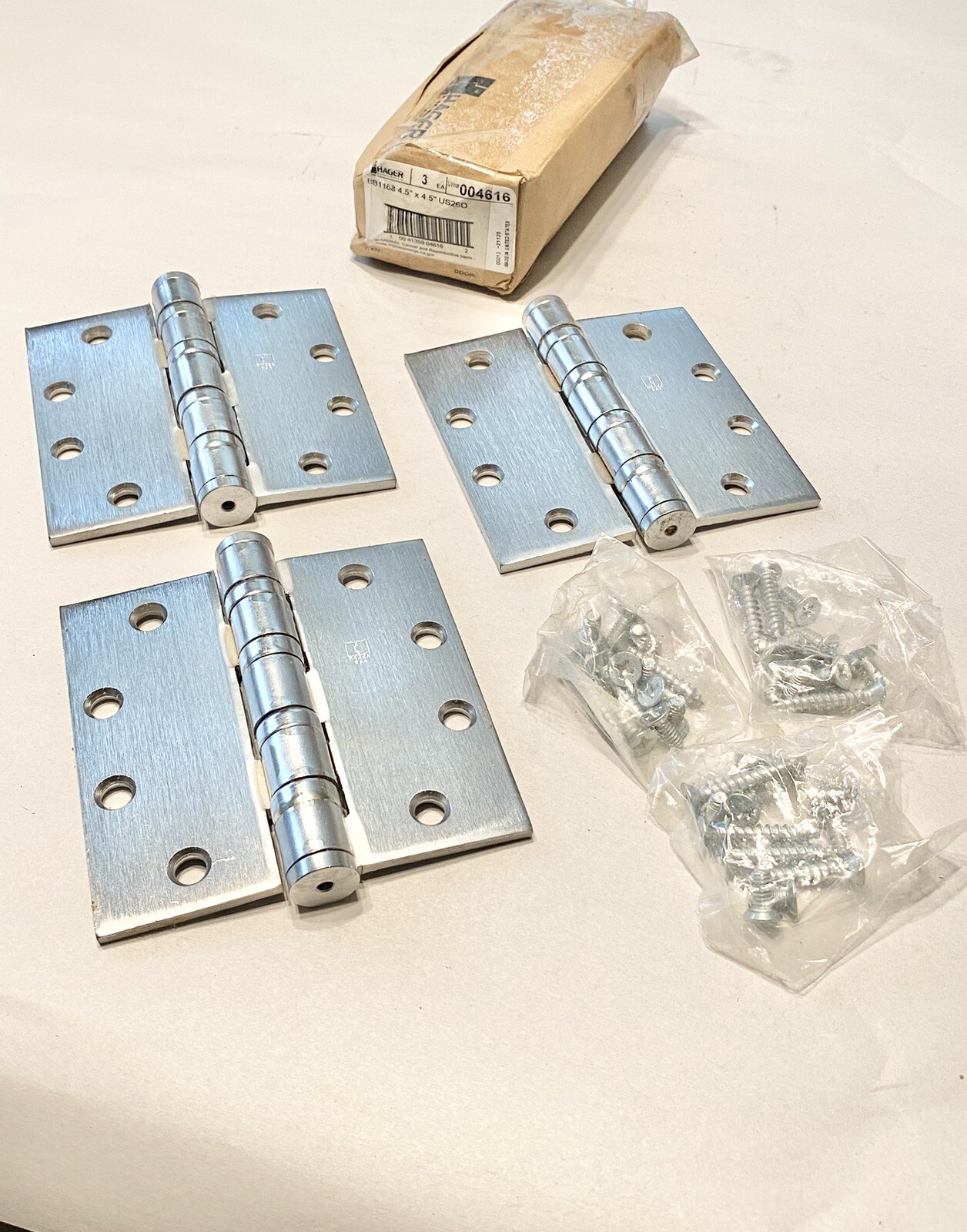 (3 pcs) Hager BB1168 Heavy Weight Five Knuckle Ball Bearing Steel Hinges