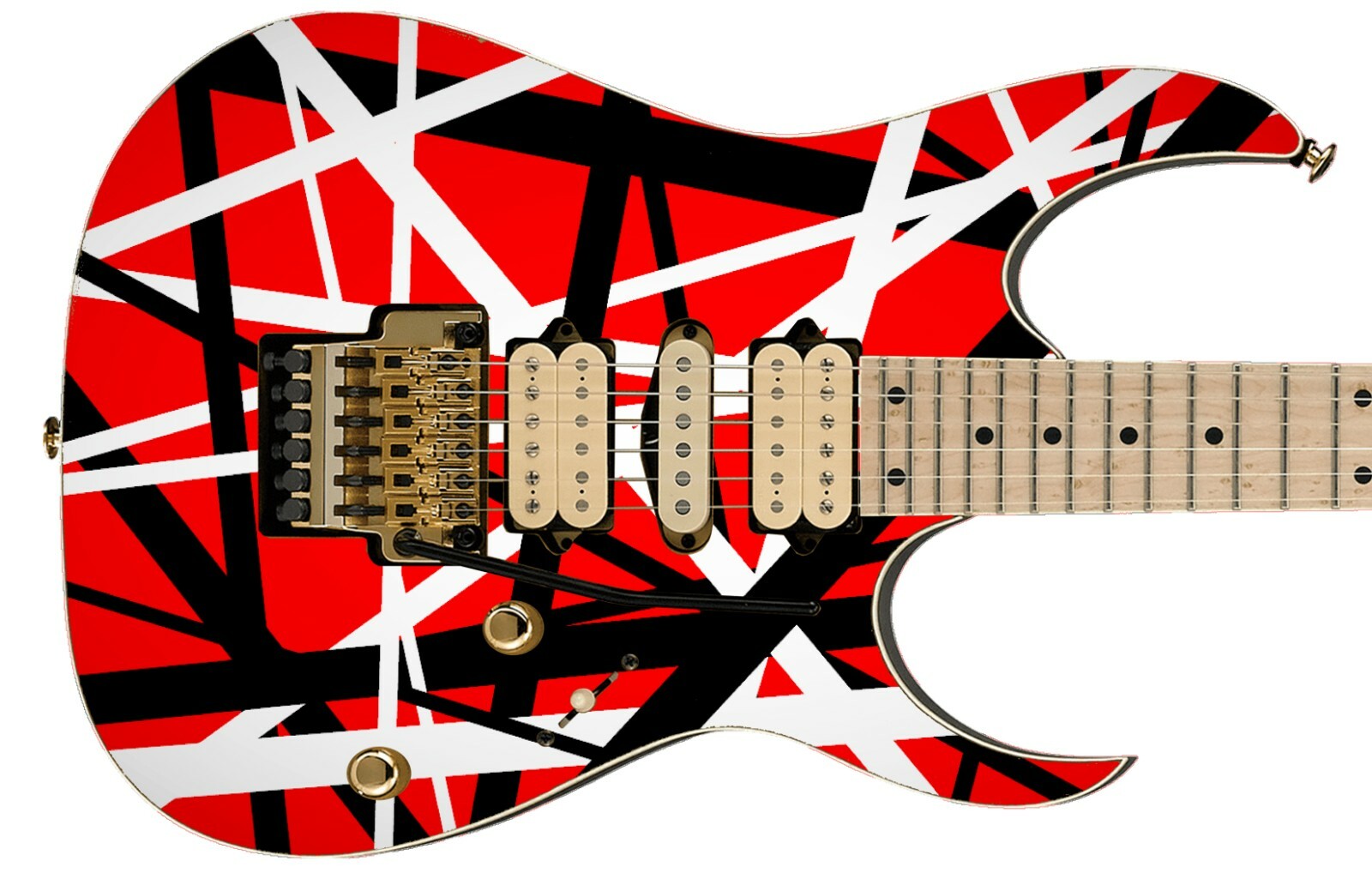 Guitar Skin Axe Wrap Hard Rock Metal Guitar God Red Black White Stripes V3