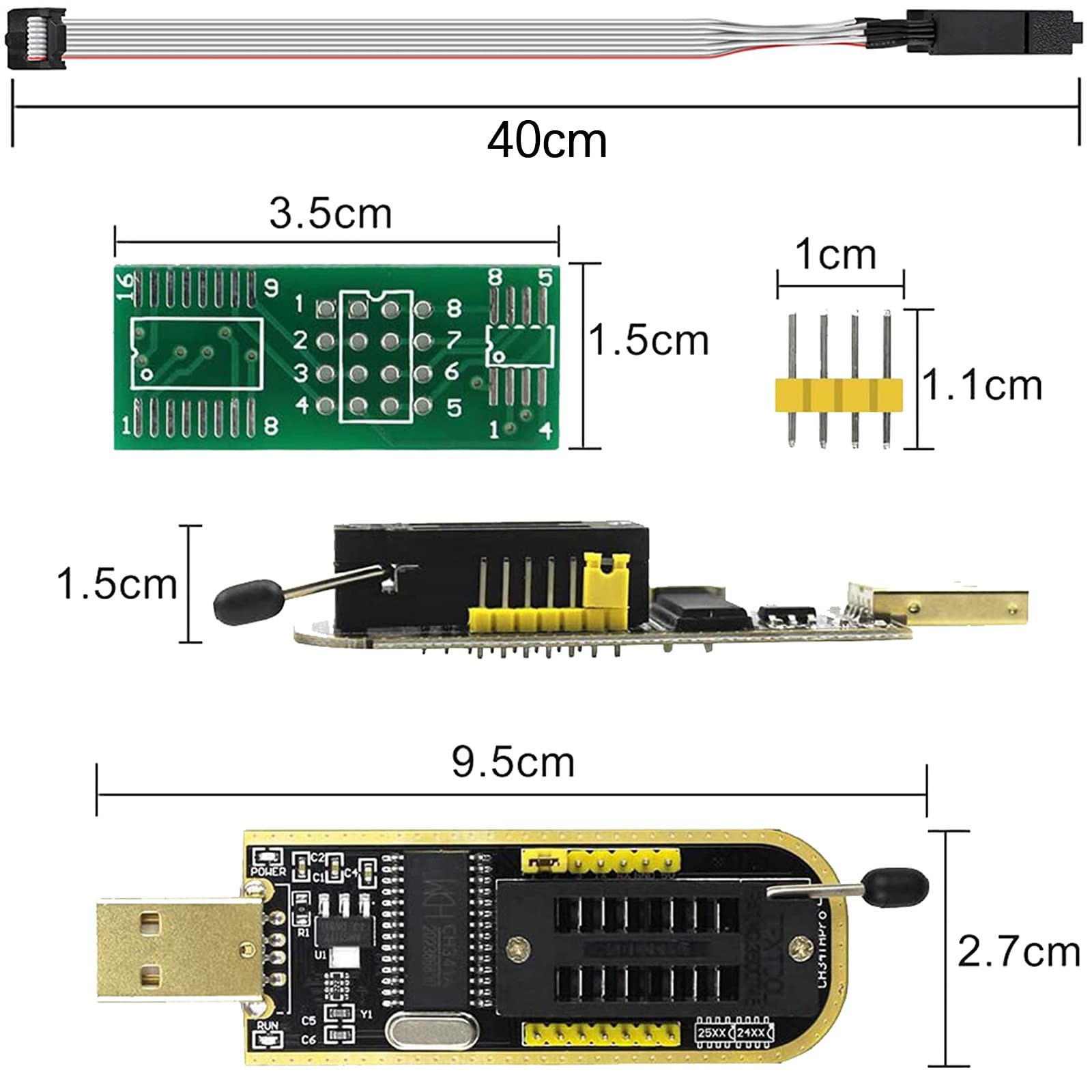 ABSOK SOIC8 SOP8 Flash Chip IC CH341A USB Programmer BIOS USB...