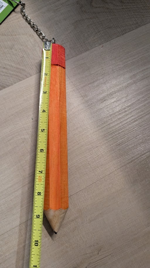 A&E Cage01405 Large Parrot Pencil Bird Toy made of wood orange and red