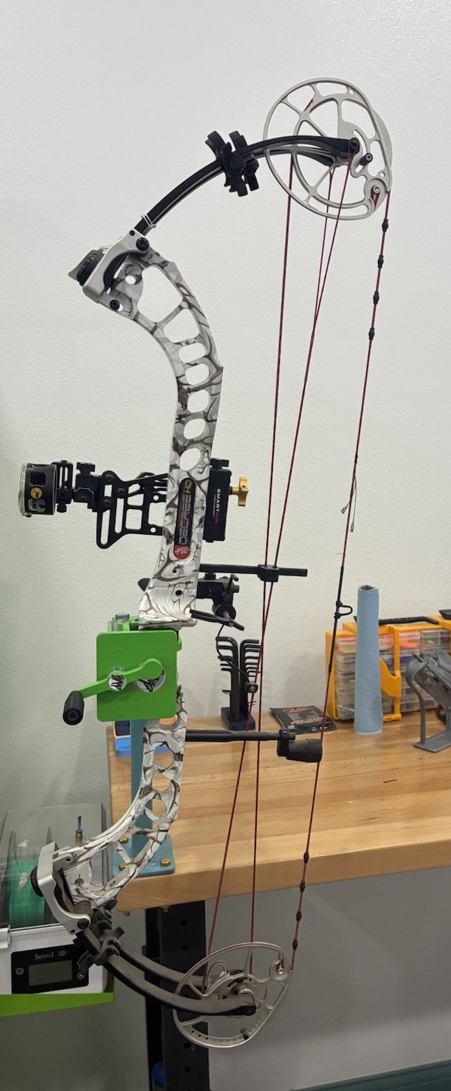 PSE Decree X Force Compound Bow with Rest and Sight White Camo Right Handed