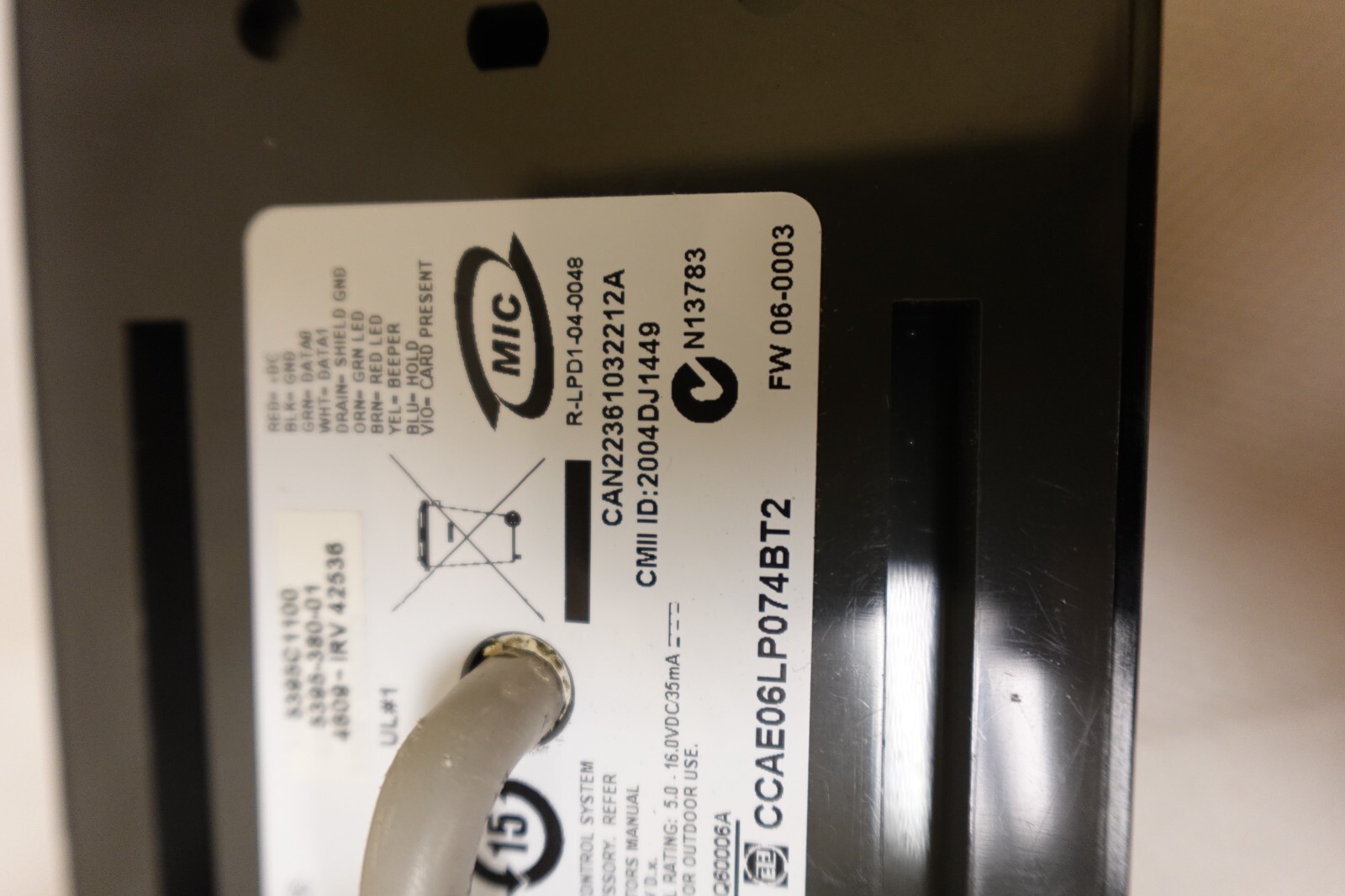 HID Assa-Abloy 5395C1100 ThinLine II Black Wall Switch Proximity Reader NOS