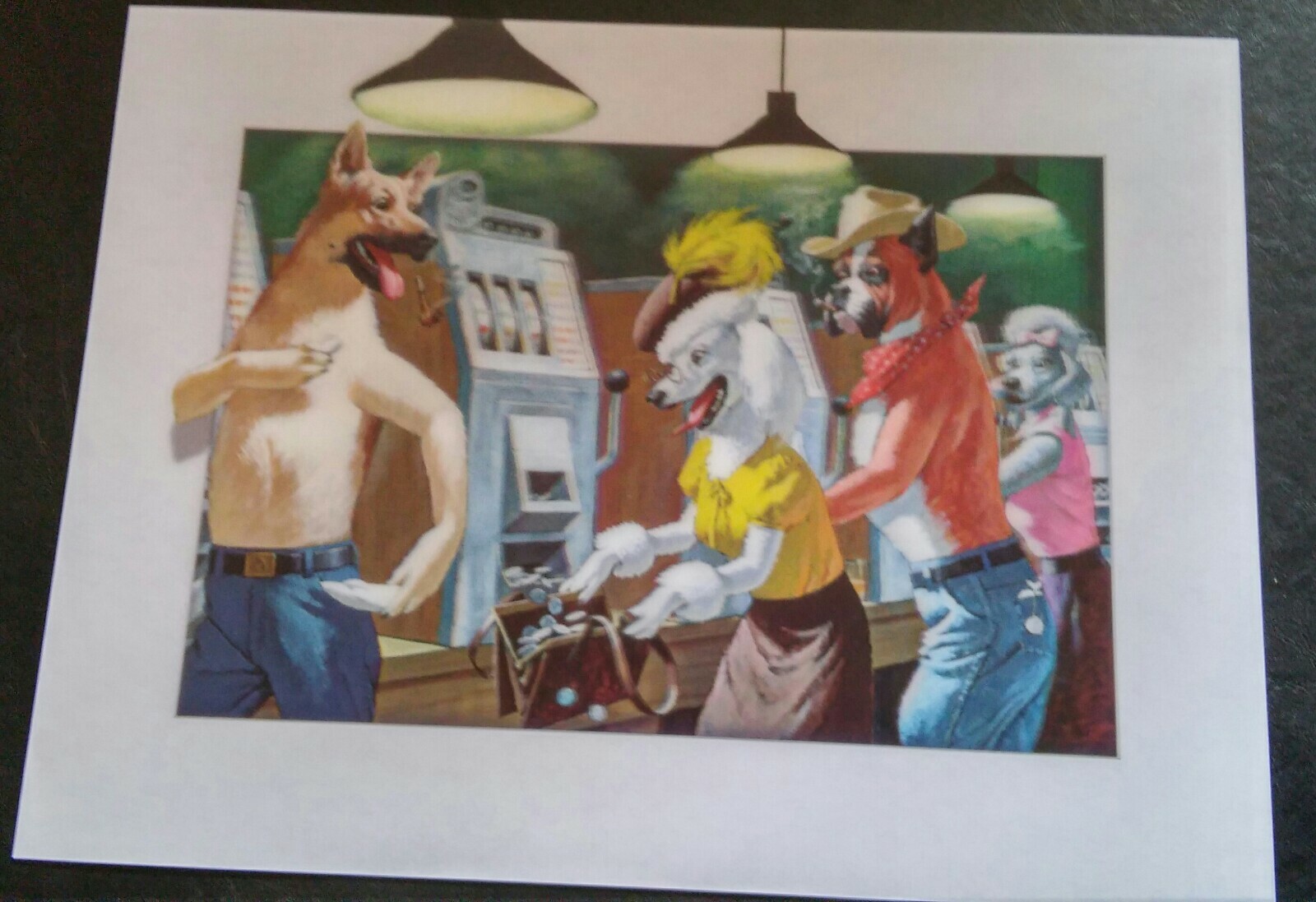 Dogs gambling lenticular print