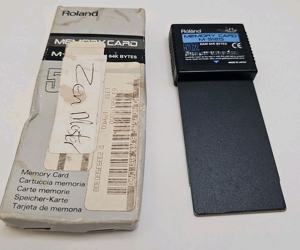 Roland M-512G Memory Card 512 RAM 64K BYTES Made In Japan Not Tested