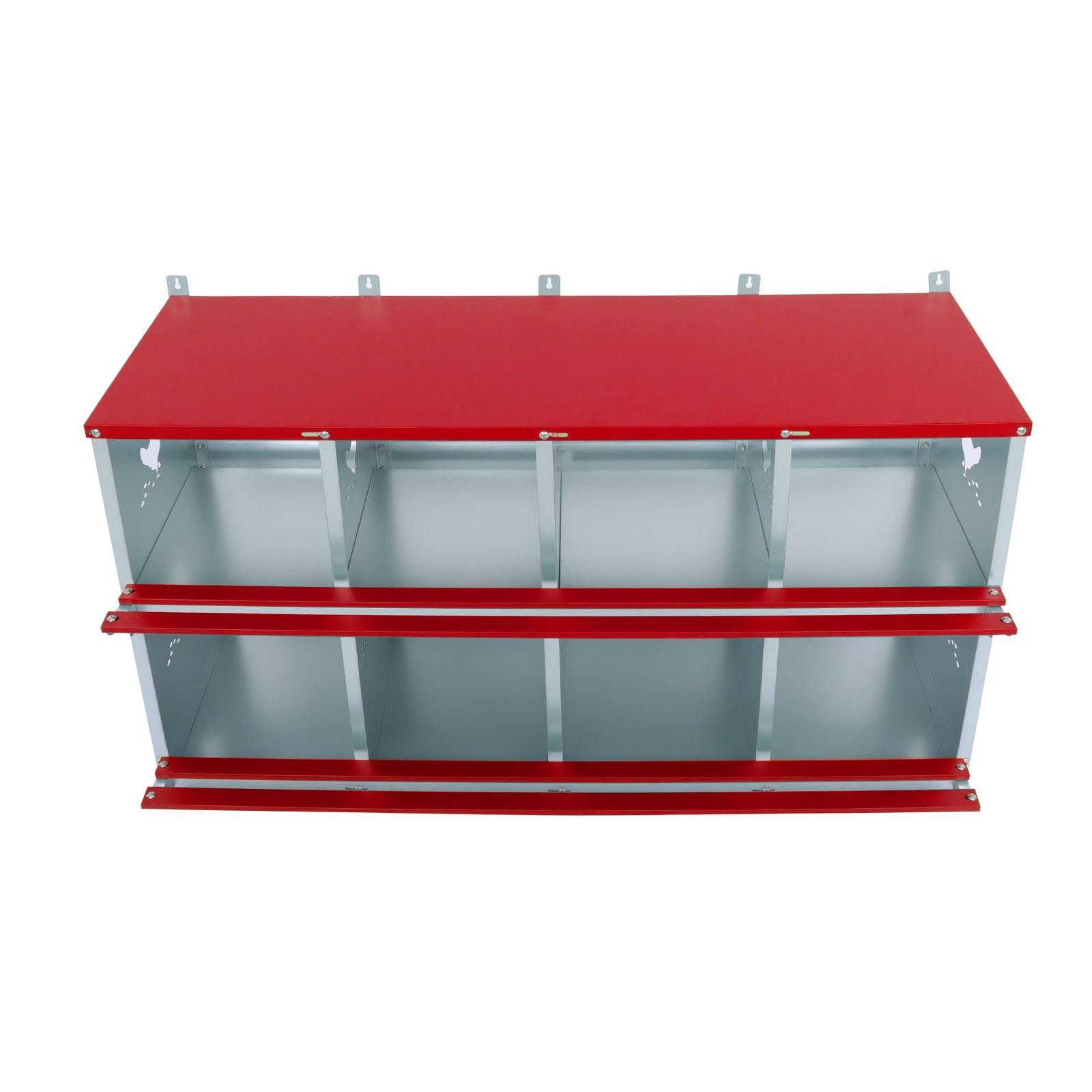 8-Compartment Metal Poultry Nest Box Wall Mount Easy Eggs Collection Large Vent