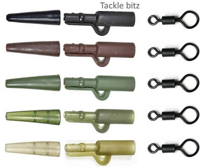 60pc BIG EYE Swivels Carp Fishing Tackle Safety Lead Clip for Hair Chod Rigs