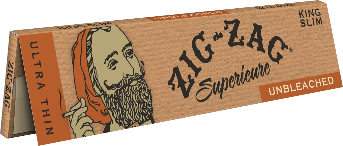 😎X4 ZIG ZAG UNBLEACHED SLIM KING SIZE CIGARETTE PAPERS✨4 BOOKLETS👀