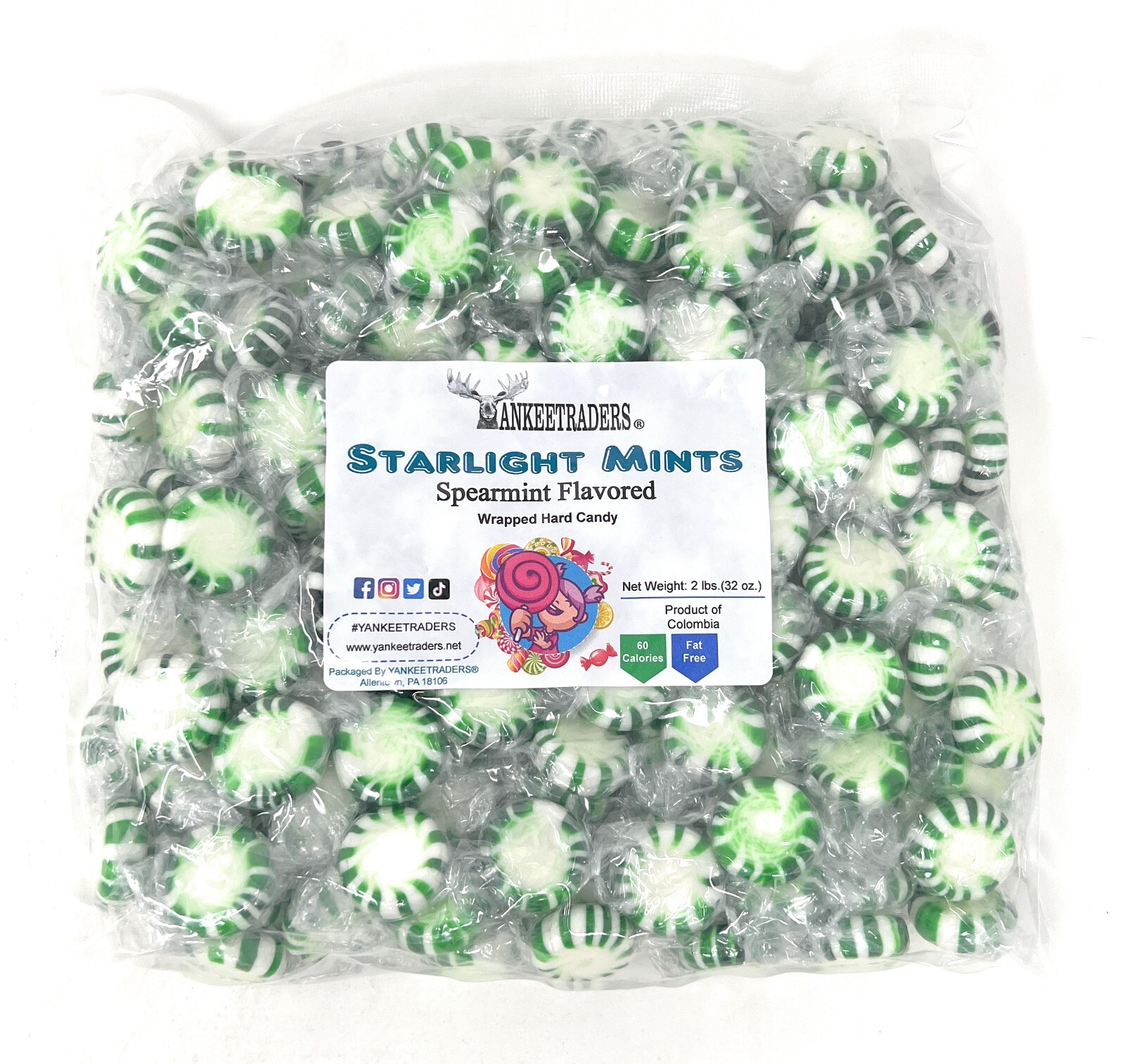 Starlight Mints Spearmint Hard Candy, 2 Lbs ~ YANKEETRADERS® ~ FREE SHIPPING