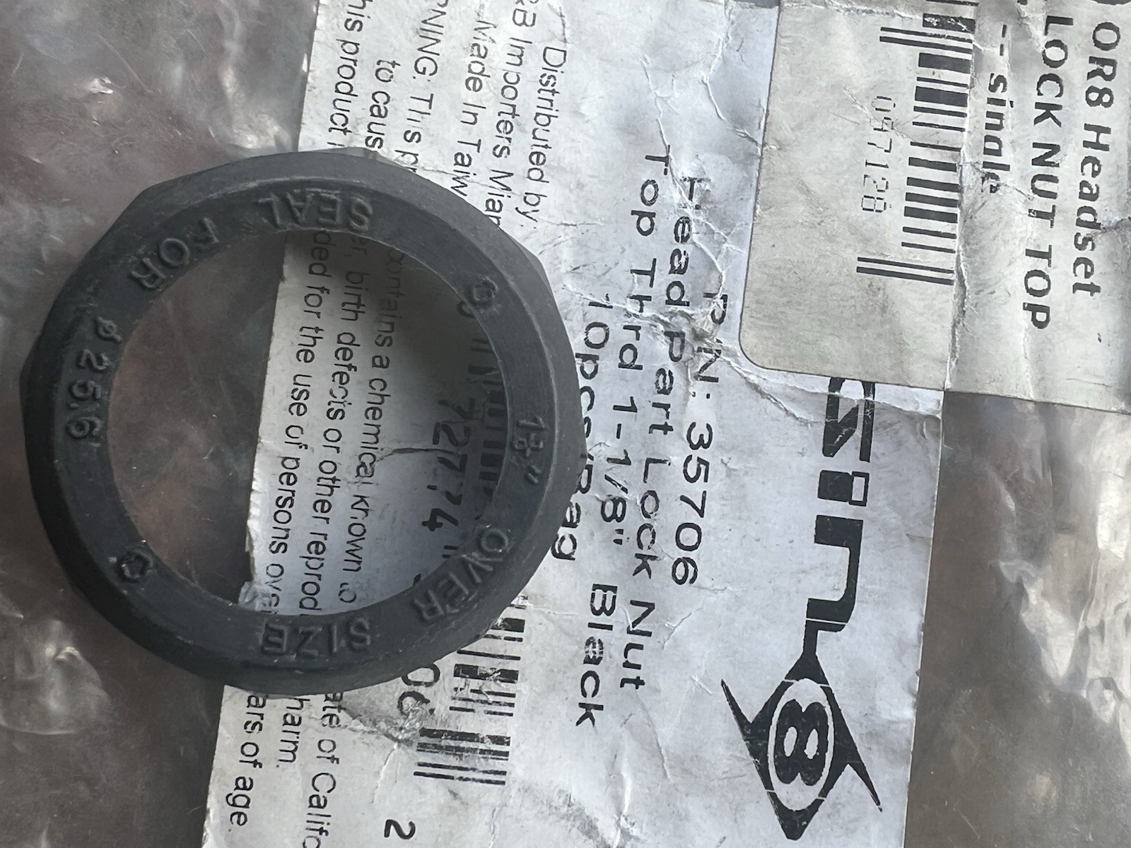 New ~ Origin8 Threaded headset 1 1/8" Lock / Top Nut Black