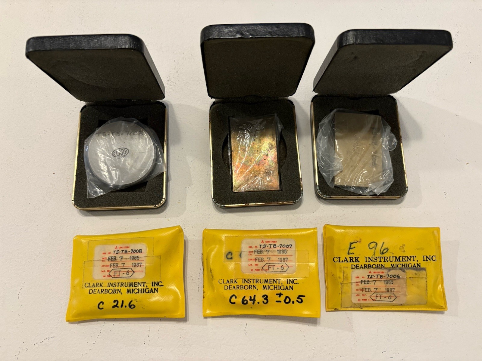 CLARK TEST BLOCKS FOR HARDNESS MACHINE LOT OF 6 for one price. free shipping