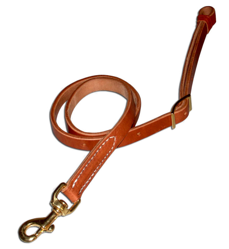 Western harness leather 3/4" tiedown w/ one snap USA custom quality H822
