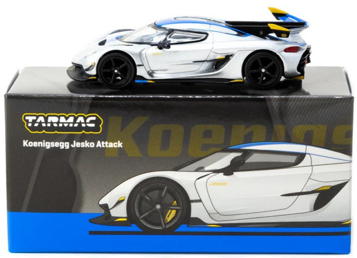 Tarmac Works GLOBAL64 Silver Koenigsegg Jesko Attack 1:64 Car T64G-TL052-SL