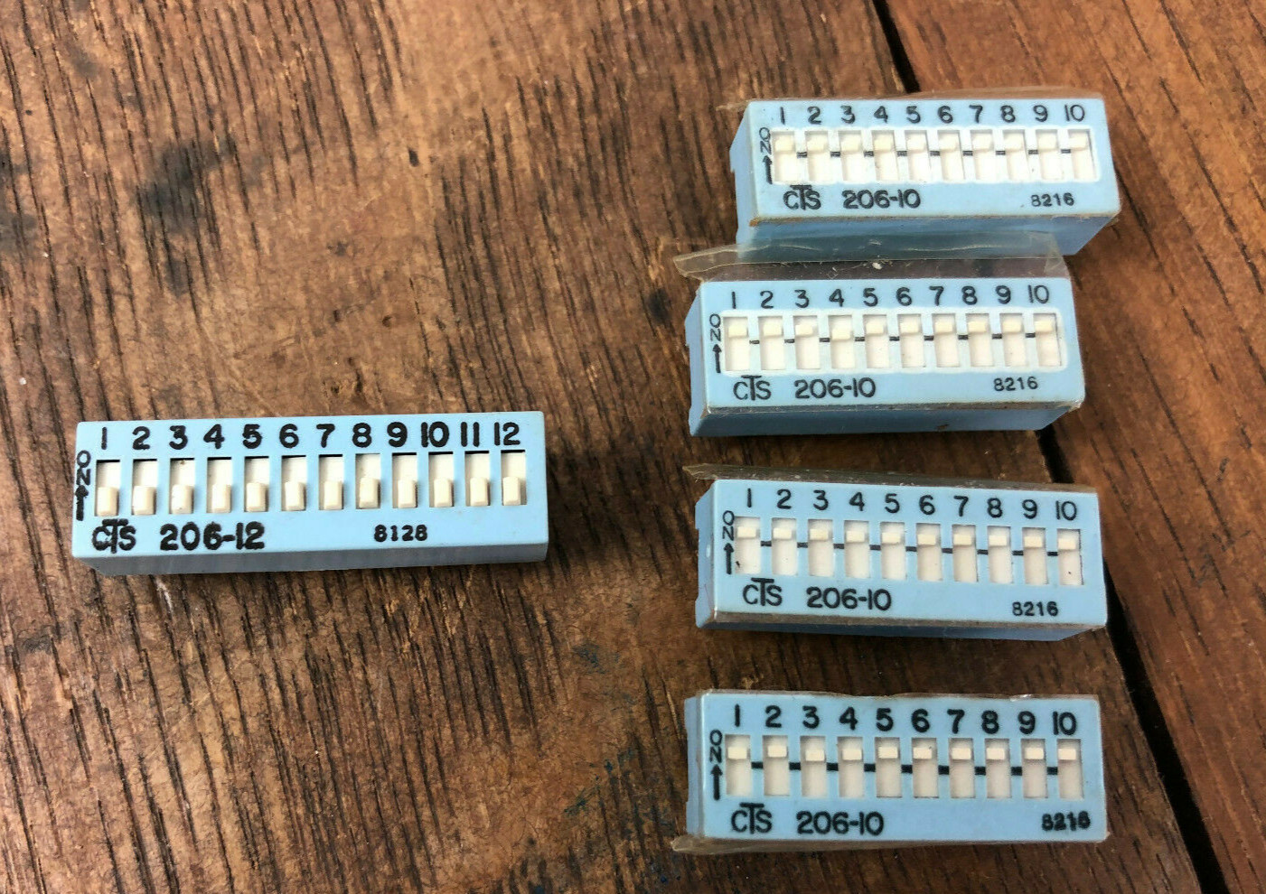 NOS - Mixed Lot of 5 CTS DIP Switches 206-10 & 206-12 Switches Slide Type Switch