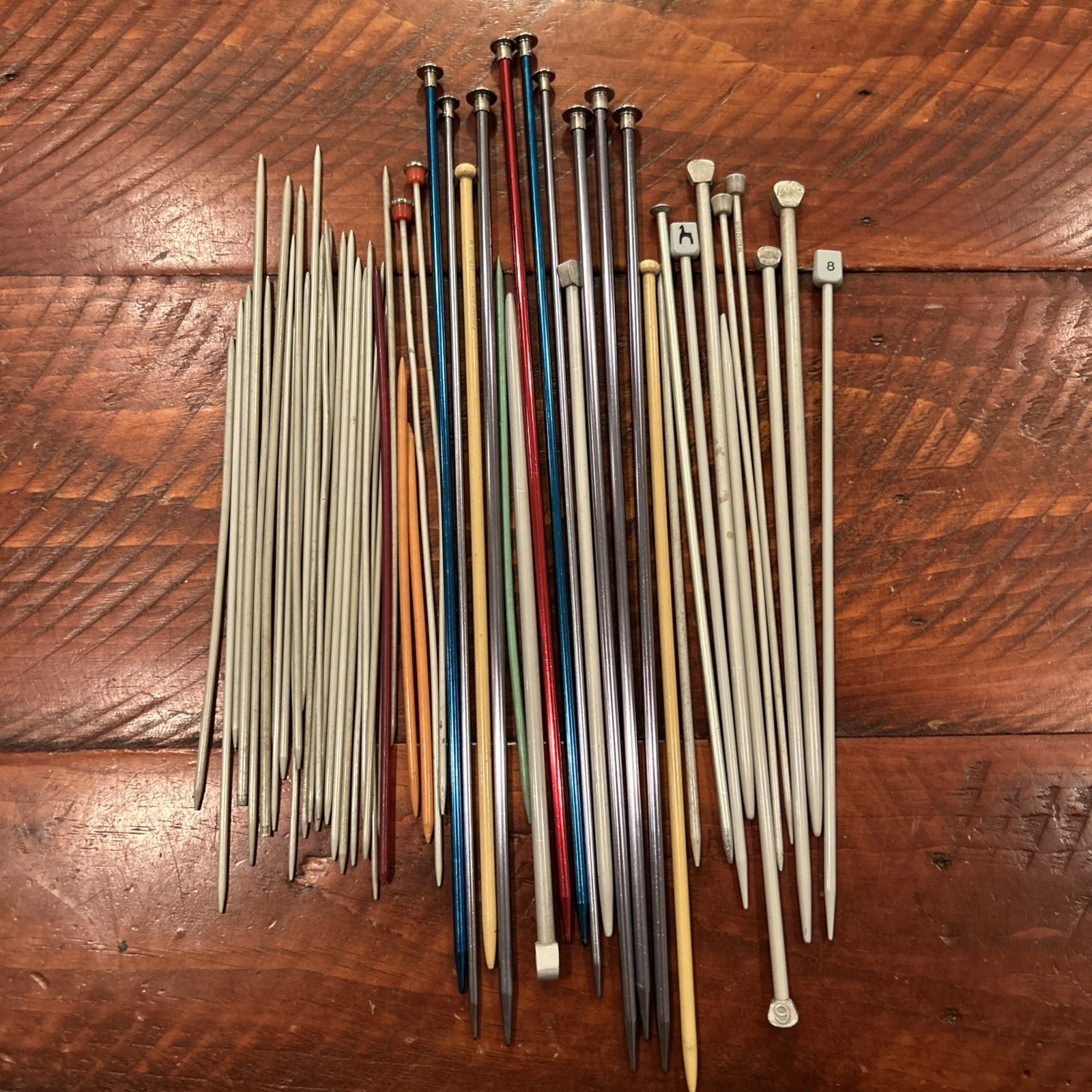 HUGE Lot Of Vintage Knitting Needles Amar Aero Boye And More METAL Wood