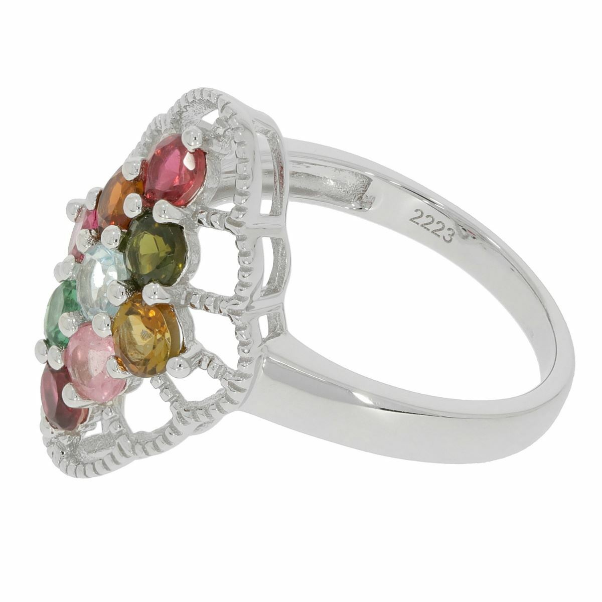 Sterling Silver Semi Mount Ring Setting RD 3.5x3.5mm Cluster Ring White Topaz