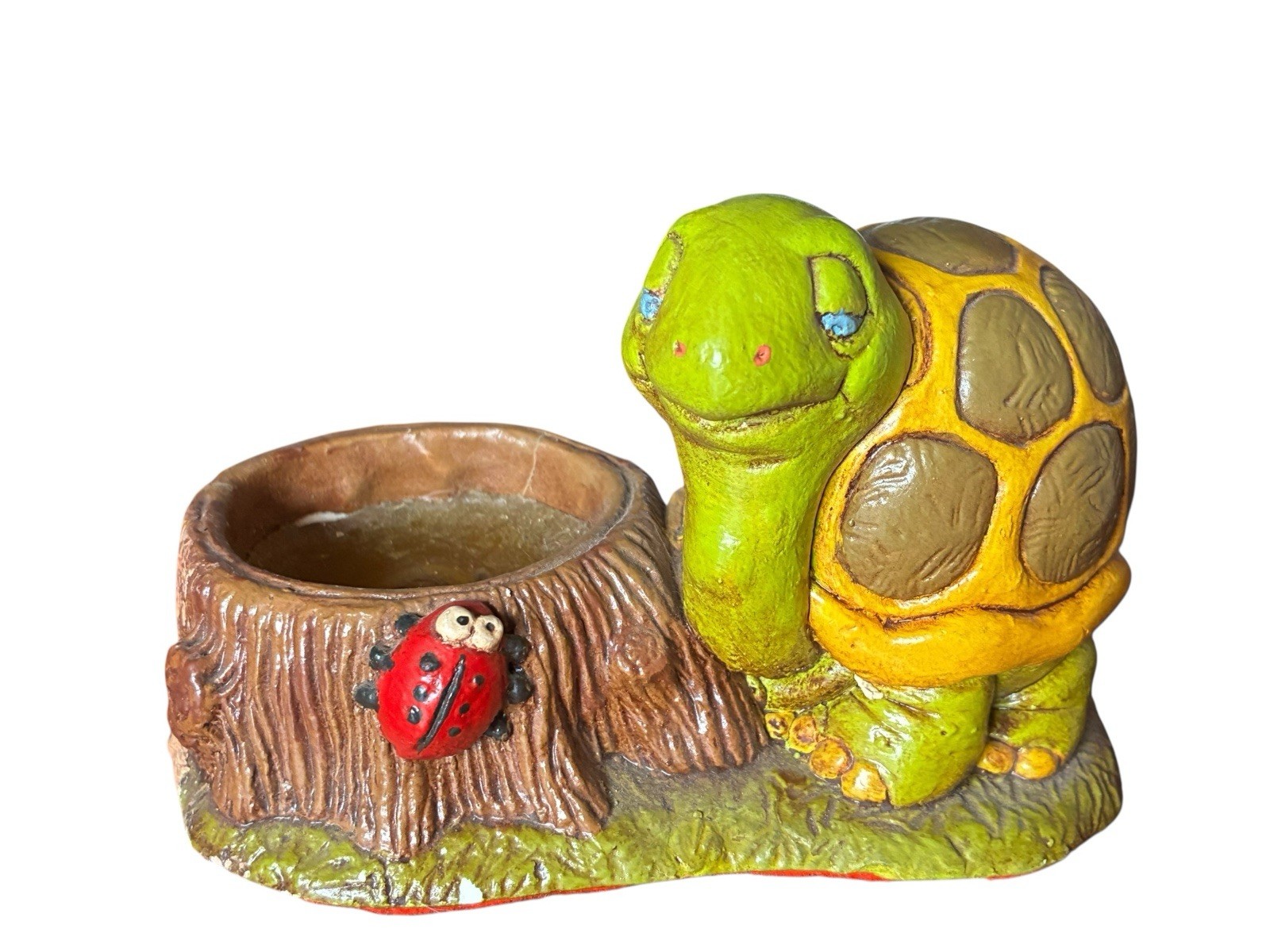 Vintage Turtle Ladybug Hand painted Candle Votive Retro