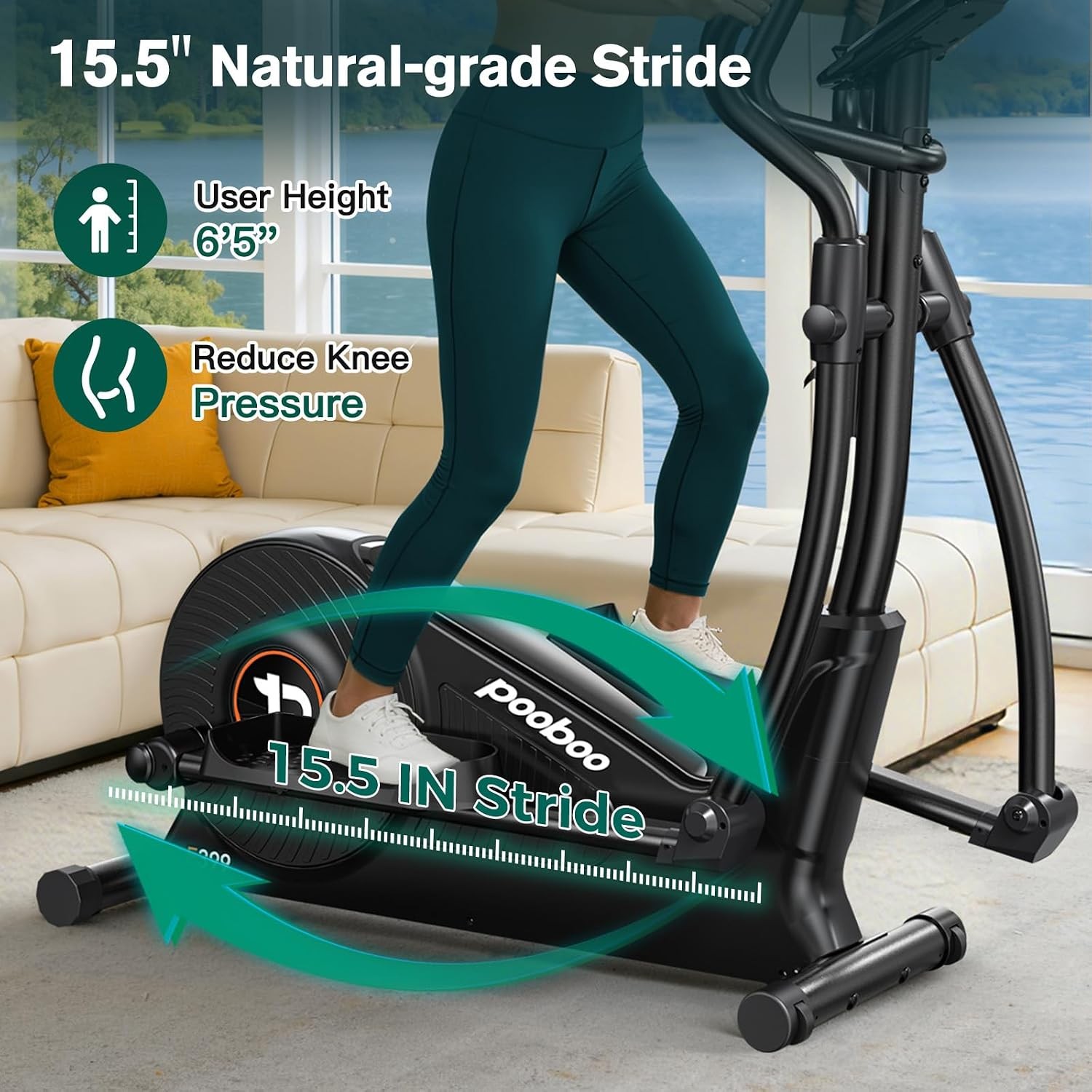 Elliptical Machine Elliptical Exercise Machine with 16-Level Resistance&Quiet