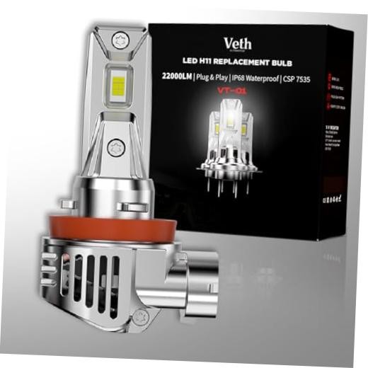 H11 Fog Light Replacement Bulbs, 22000 Lumens, 6500K Cool White, 1:1 Mini Plug
