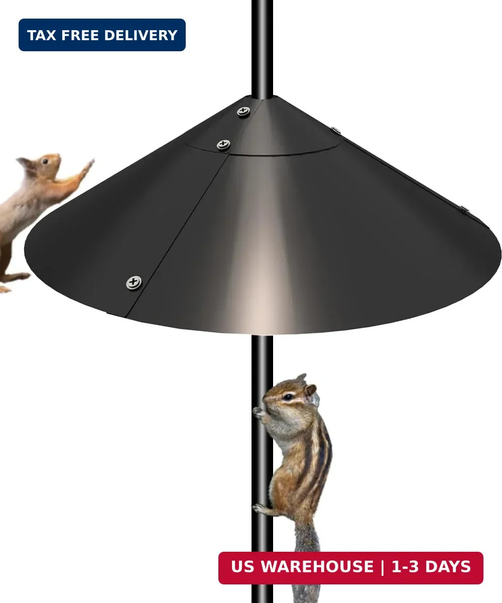 Metal Squirrel Baffle for Bird Feeder Pole, Outside Pole Mount Bird