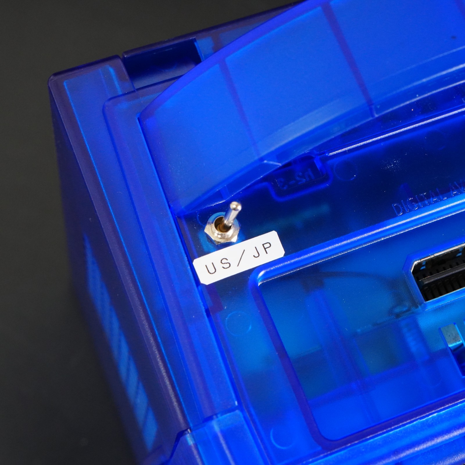 Nintendo GameCube Replacement Clear Blue Shell Console NTSC U-C/J Region Switch