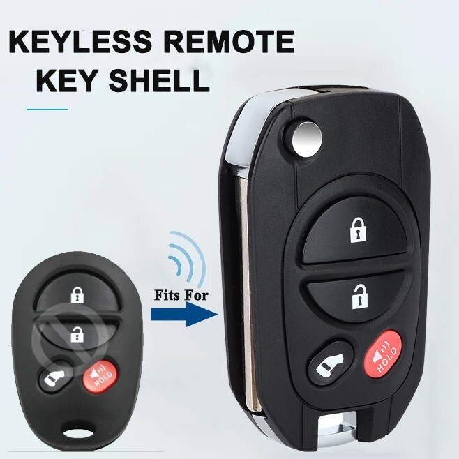 Upgraded Remote Car Shell Case Fits For GQ43VT20T 2004-17 TOYOTA SIENNA SEQUOIA