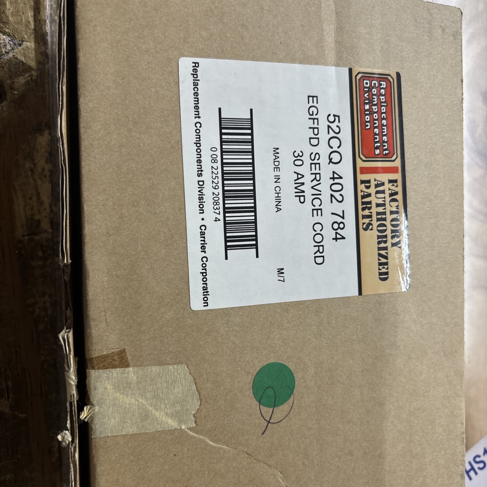 30 Amp Service Cord Egfpd/ 52cq402784