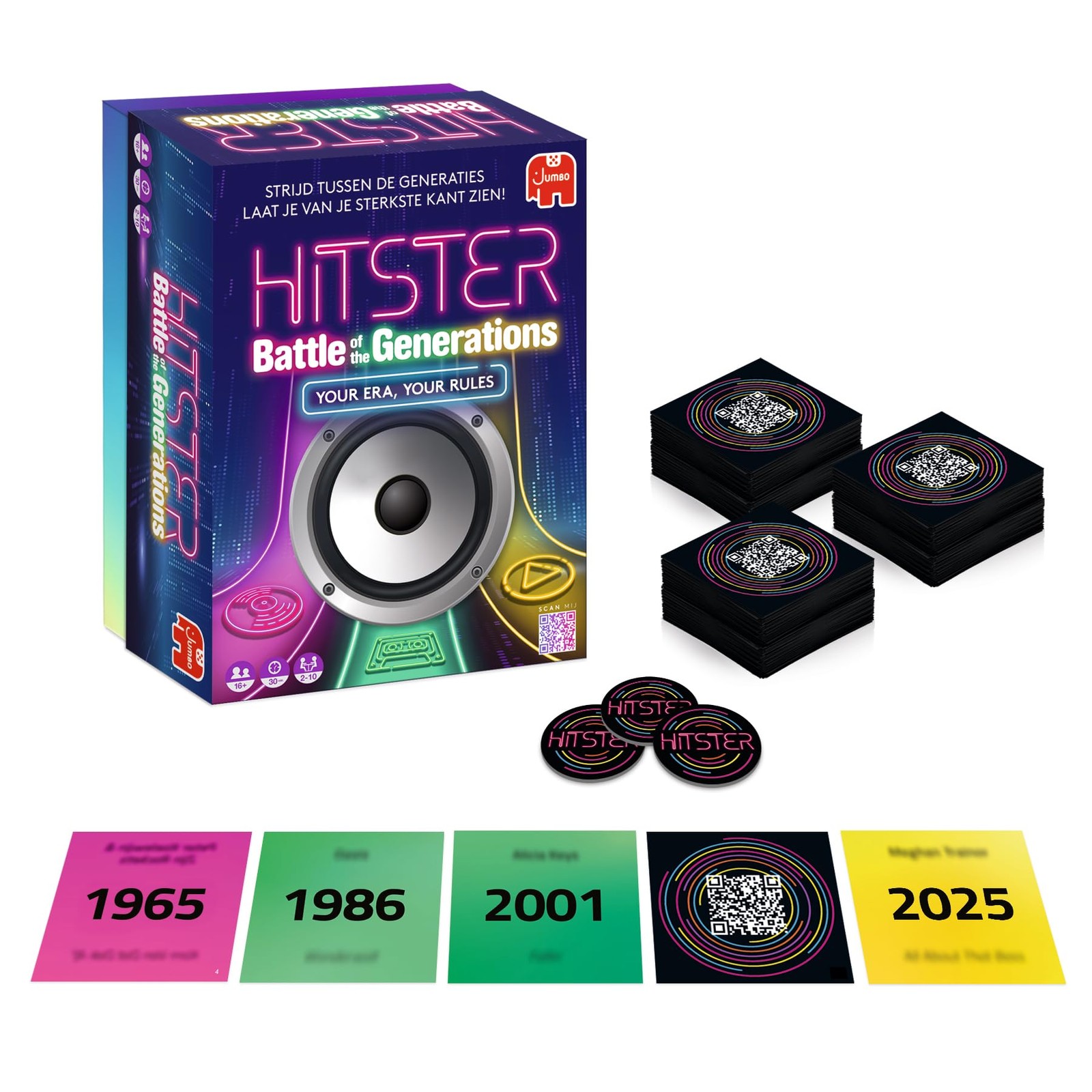 Hitster Battle of the Generations – Musical Party Board Game with 420+ Songs Ove