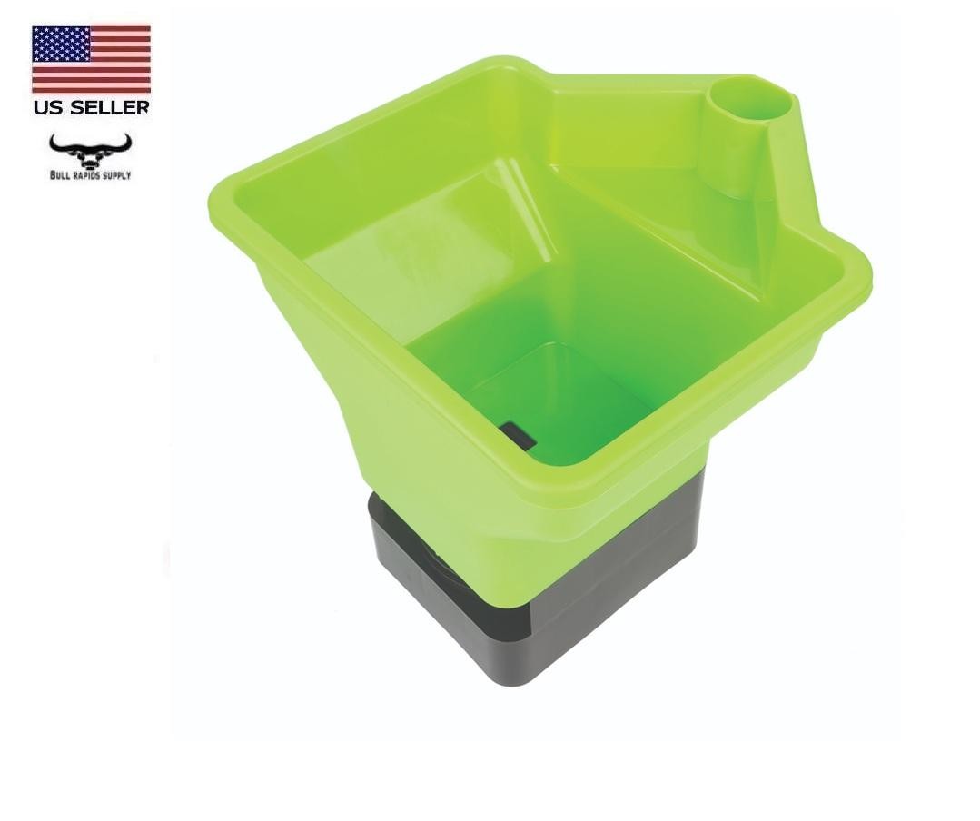 Handheld Broadcast Spreader 3qt. Hopper Adjustable Flow Fertilizer Seed Ice Melt