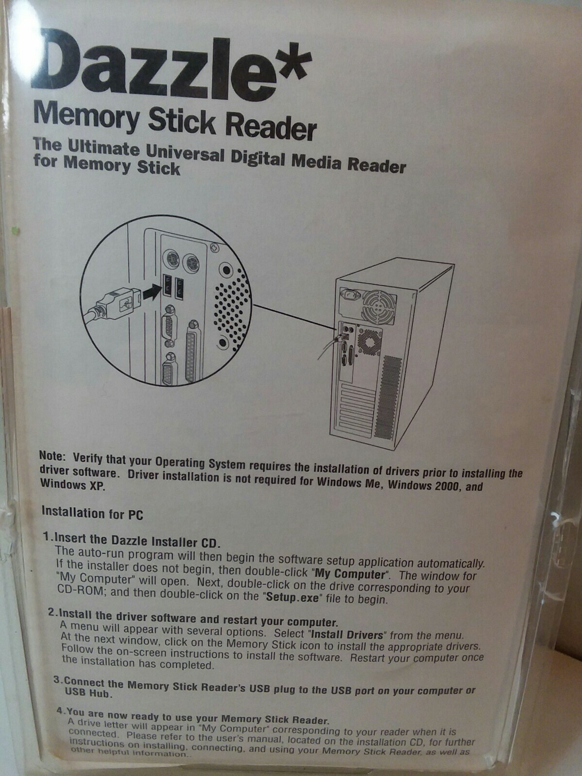 Dazzle Memory Stick Reader and Writer with DVD Software for PC
