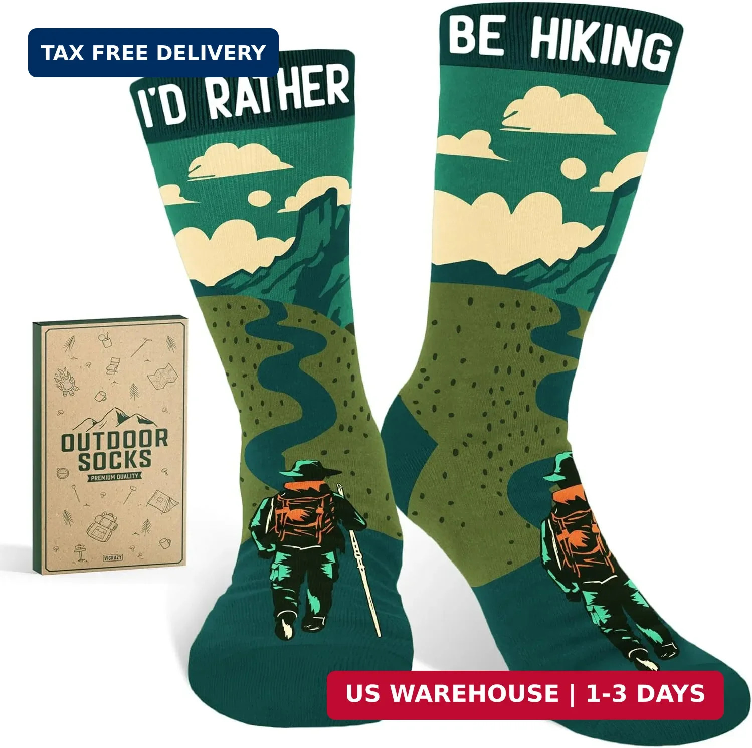 VICRAZY Hiking, Cycling, Camping Socks for Men, Women - Hiking, Bicycle, Camping