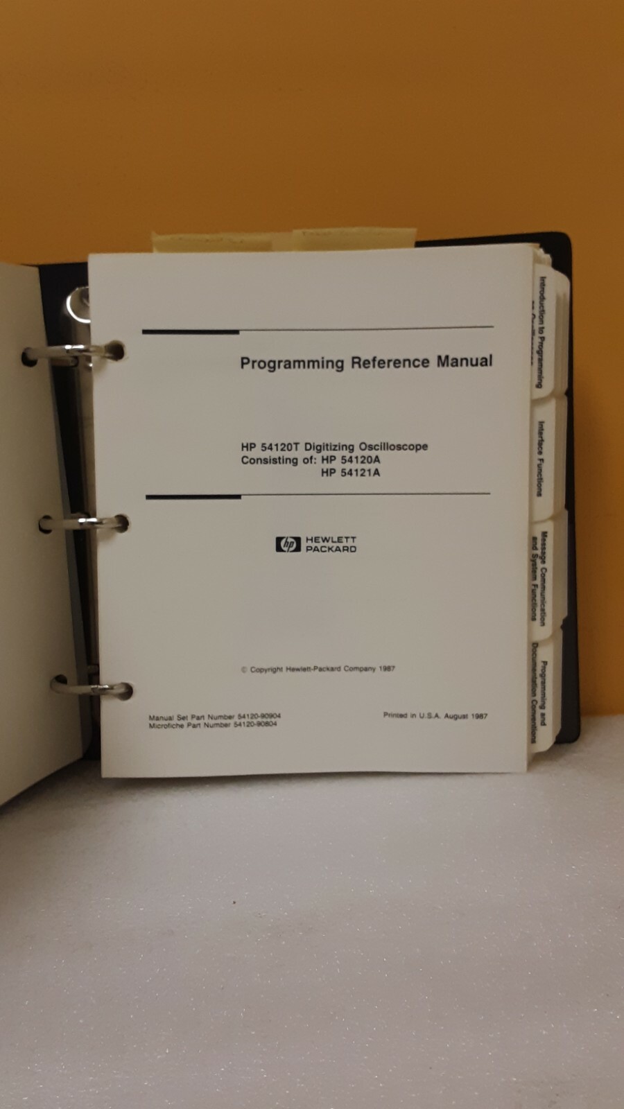 HP 54120-90904 54120 User Documentation Programming Manual