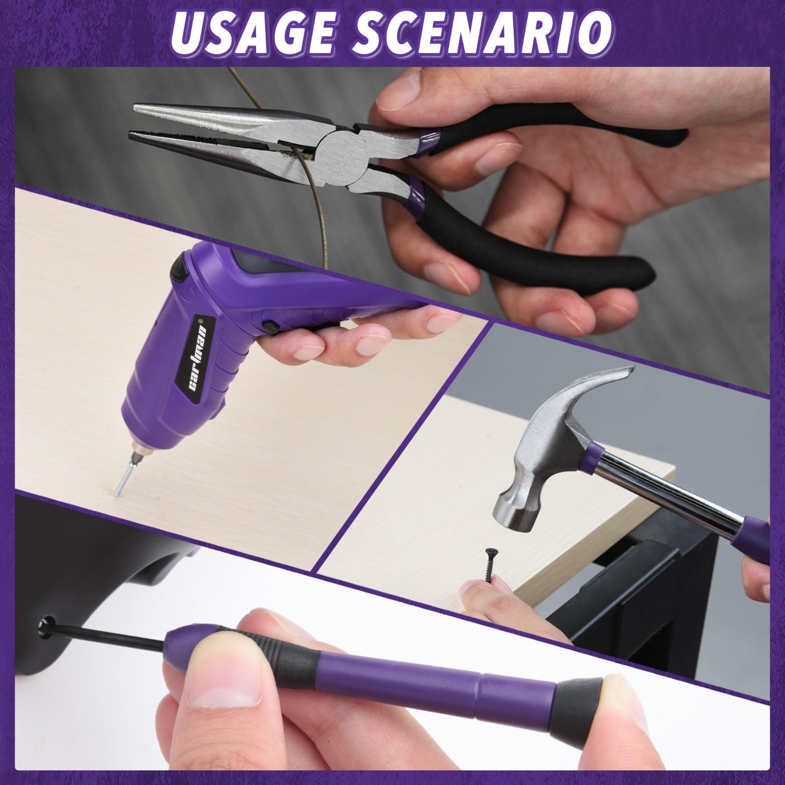 149-Piece Tool Set with Cordless Screwdriver - Essential Household Hand Tool Kit
