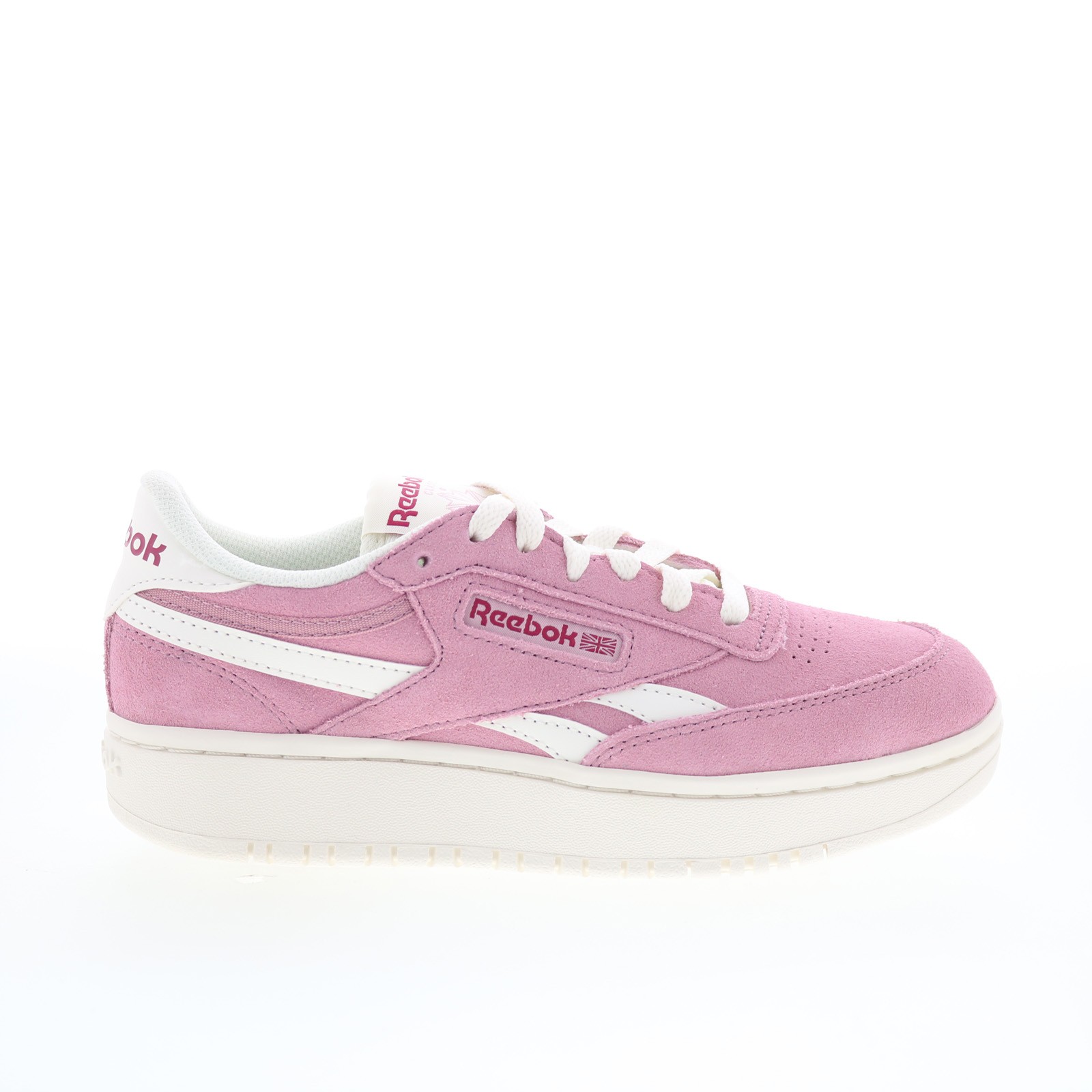 Reebok Club C Double Revenge Womens Pink Suede Lifestyle Sneakers Shoes