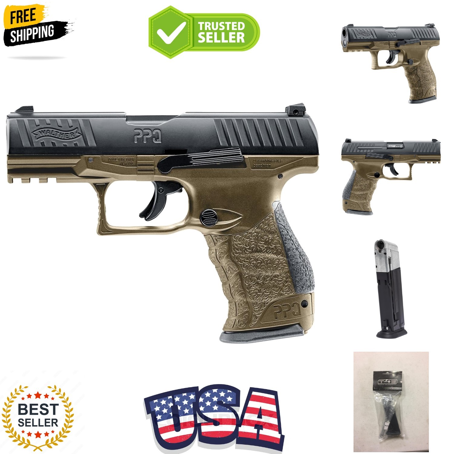 T4E Walther PPQ .43 Caliber Training Pistol Paintball Gun Marker