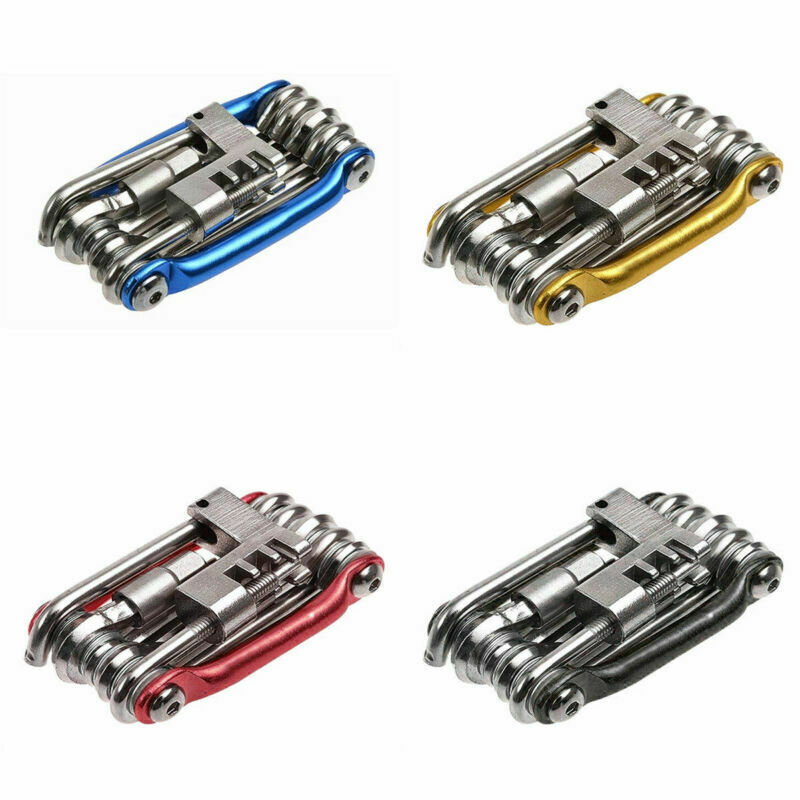 11 in 1 Bicycle Tool Set Bike Multi Repair Kit Hex Wrench Screwdriver Chain Flat