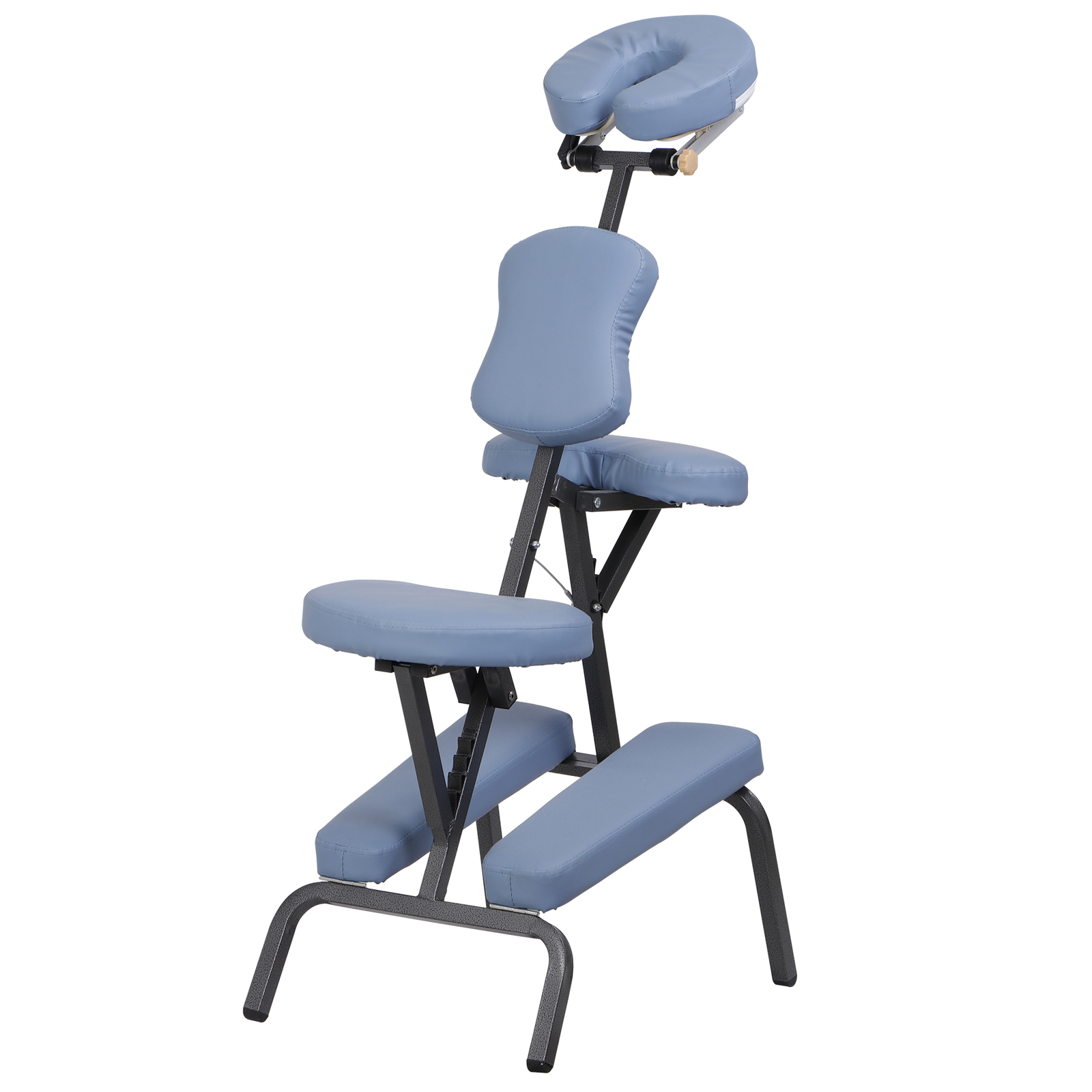 Portable Adjustable Massage Chair Spa Salon Massage Tattoo PU Leather Blue