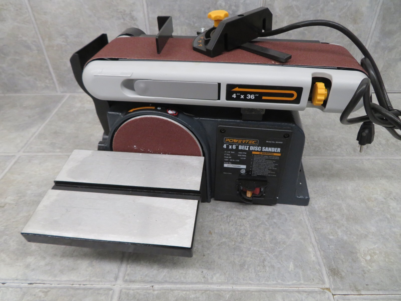 POWERTEC BD4600 Belt Disc Sander For Woodworking