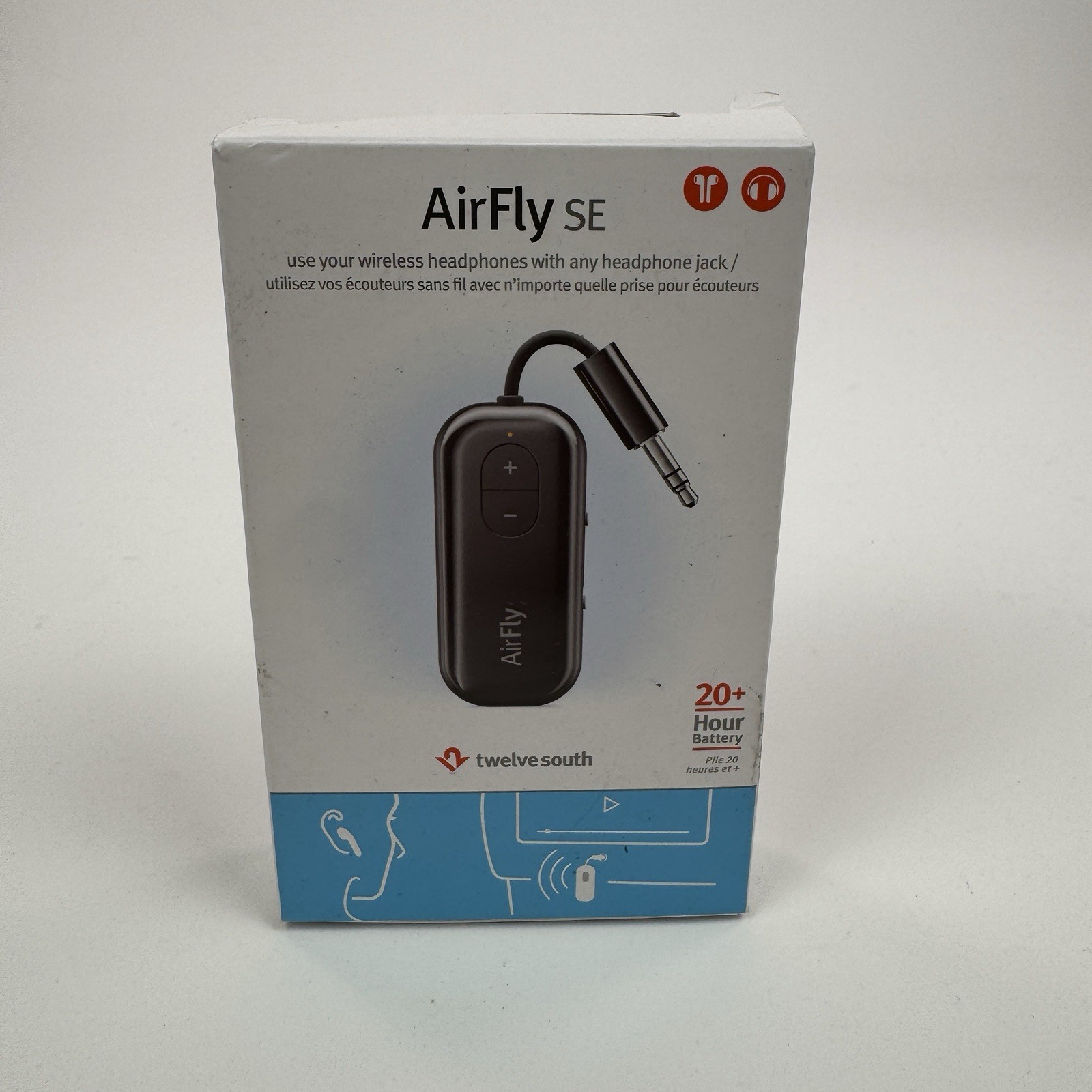 Twelve South AirFly SE, Bluetooth Wireless Audio Transmitter for AirPods - Black