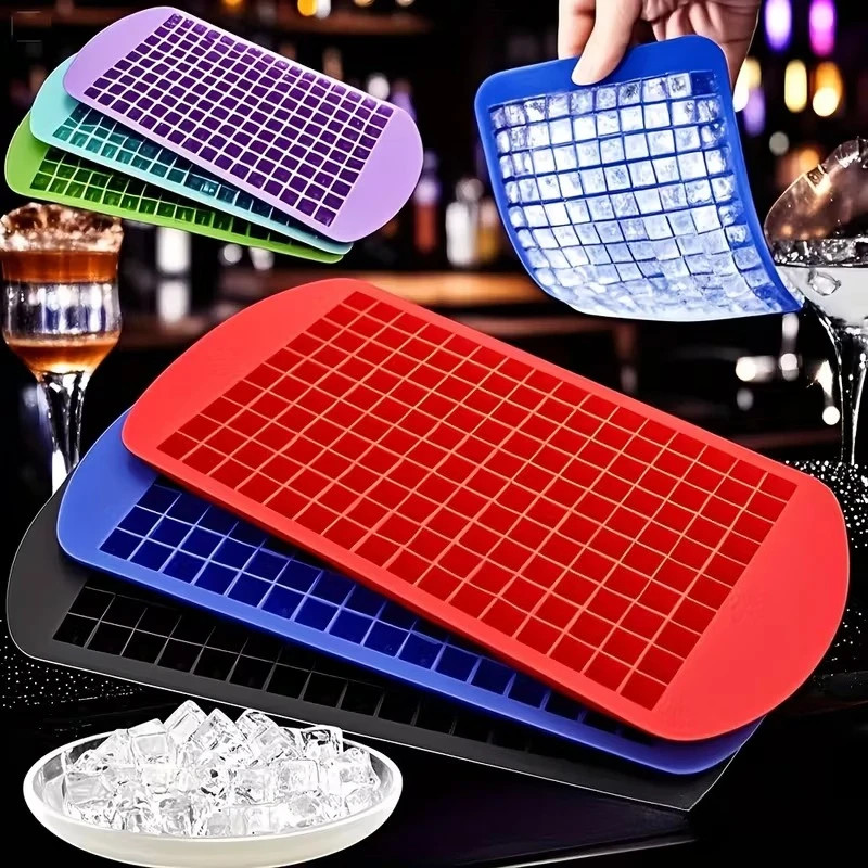 Professional Silicone Ice Tray 160 Grid Small Square Cube Mold for Cocktails Bev