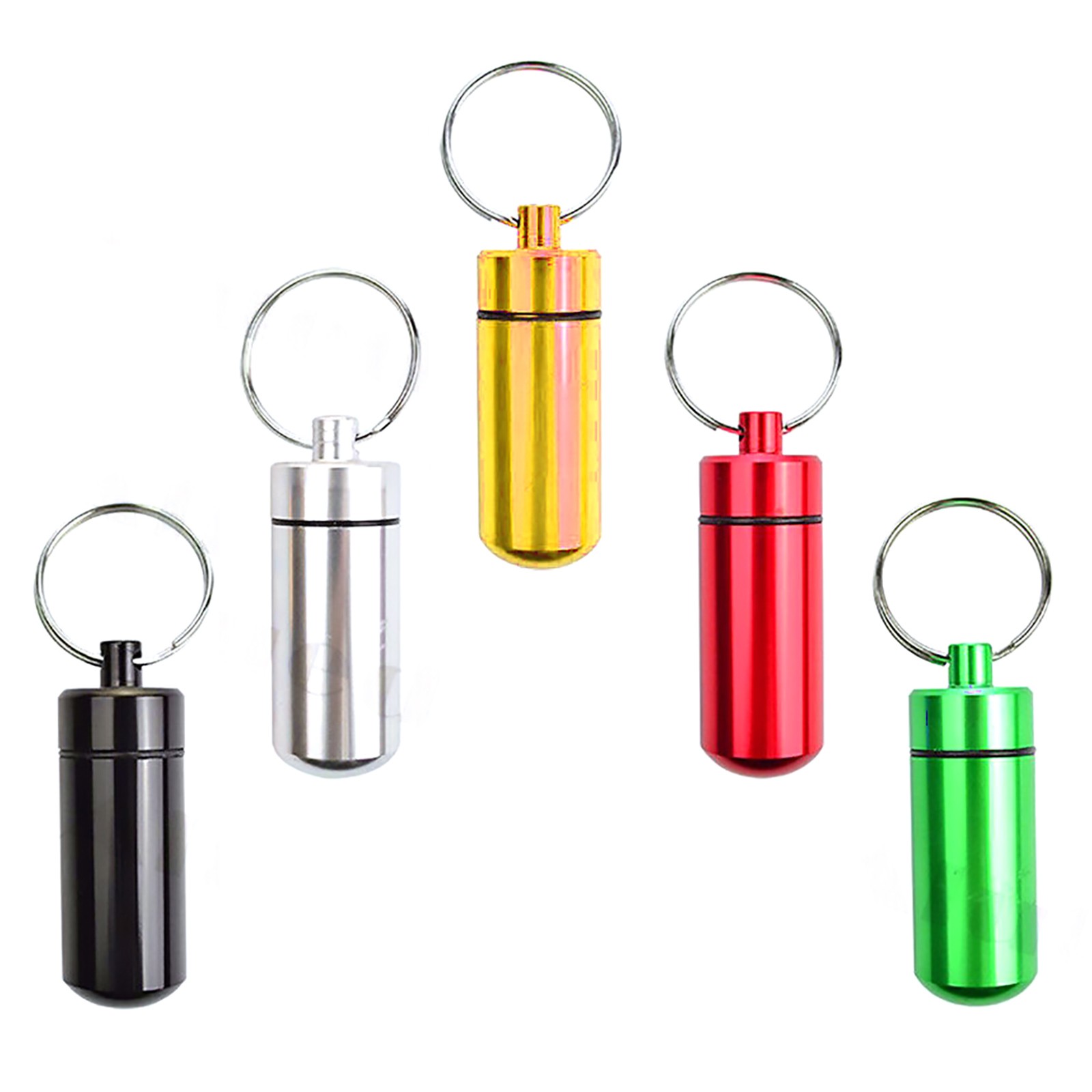 5Pcs Multifunction Pill Case Outdoor Portable First Aid Container Bottle KeyRing