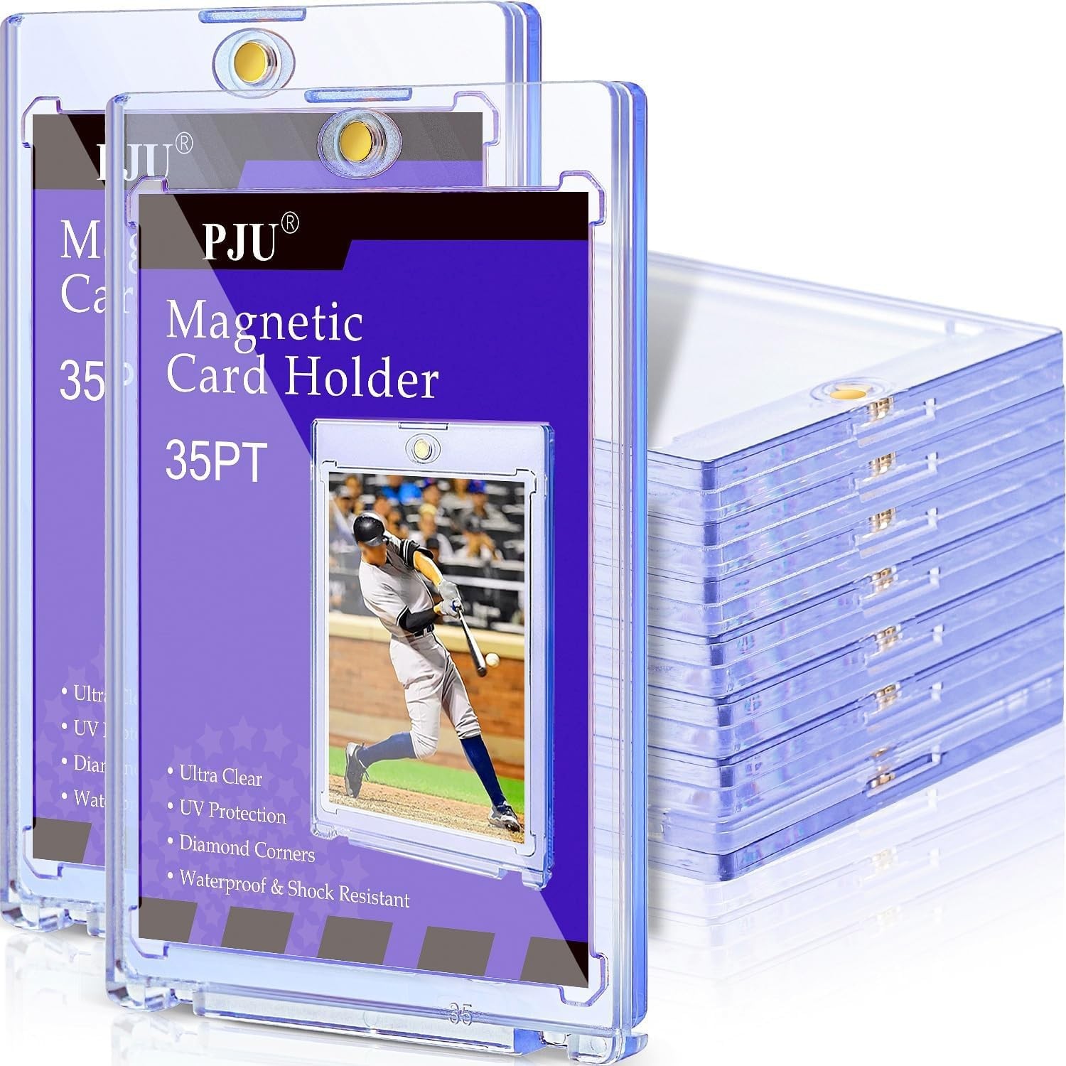 30ct Magnetic Card Holder, 35pt Single Holder Touch for 30, Clear