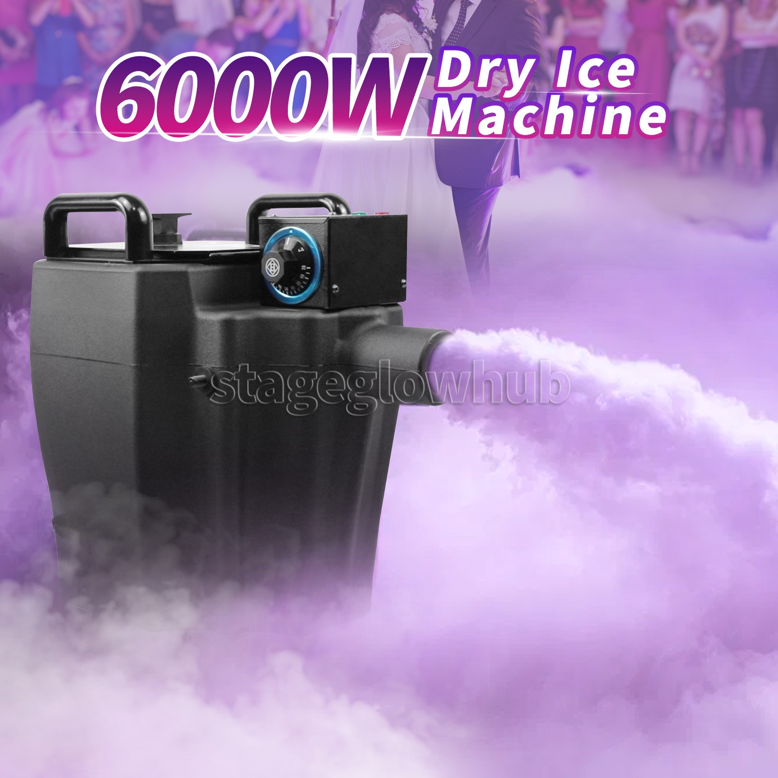 PAIDUN 6000W Large Dry Ice Fog Machine Ground Smoke Fogger Wedding Theater Event