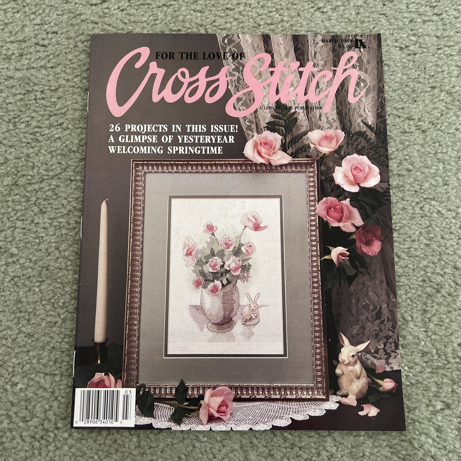 For The Love of Cross Stitch March 1989 26 Projects Spring Easter Bunny