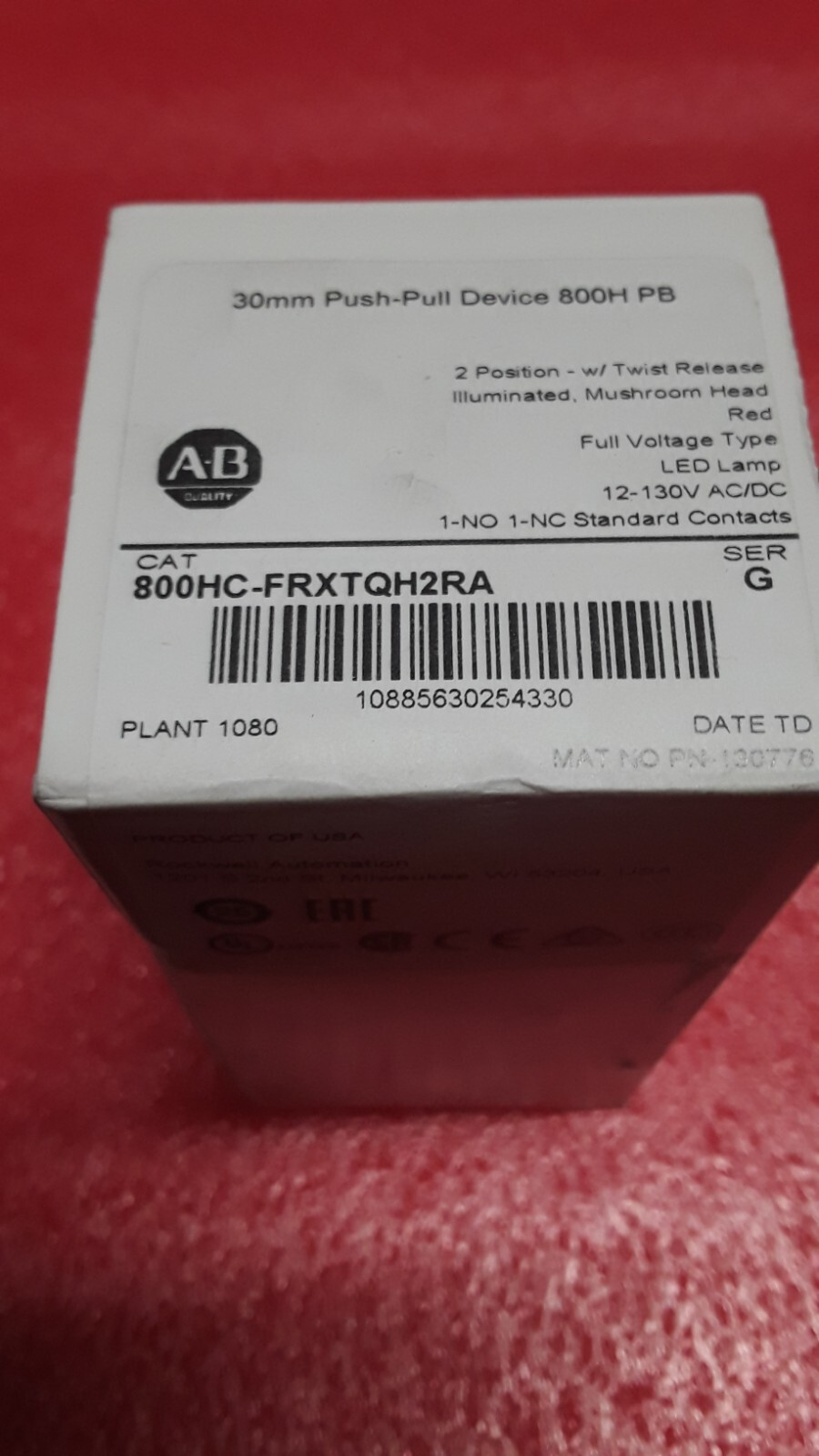 Allen Bradley 800HC-FRXTQH2RA 30MM Push Pull Device Twist Release NEW NIB