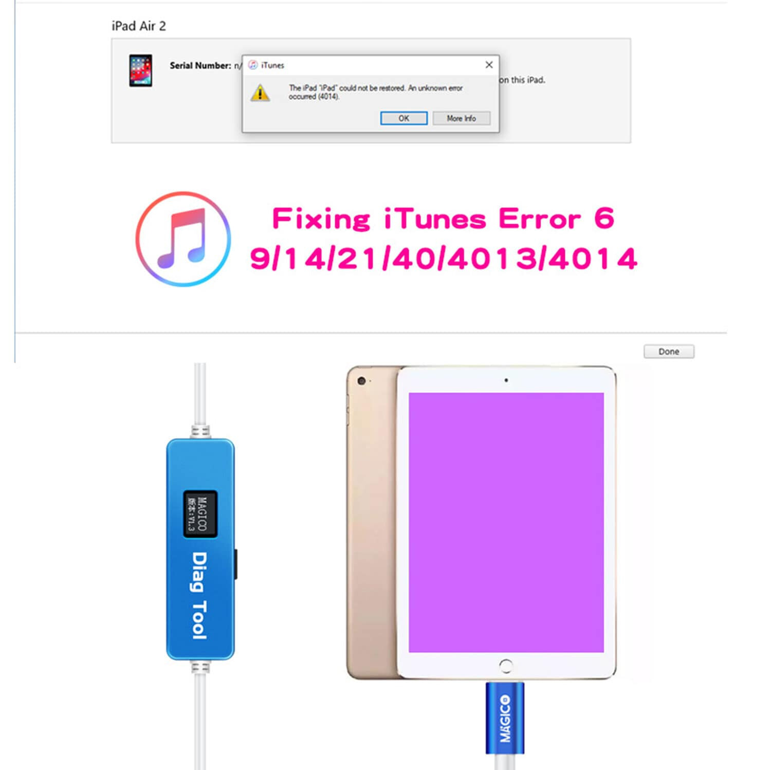 Replacement Magico Diag Tool (Automatic Purple Screen)