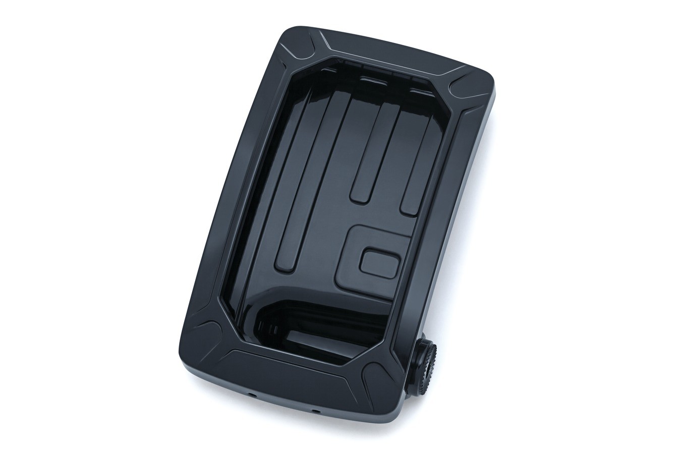 Kuryakyn 3191 Nova Curved Vertical Mount Side License Plate Holder Gloss Black